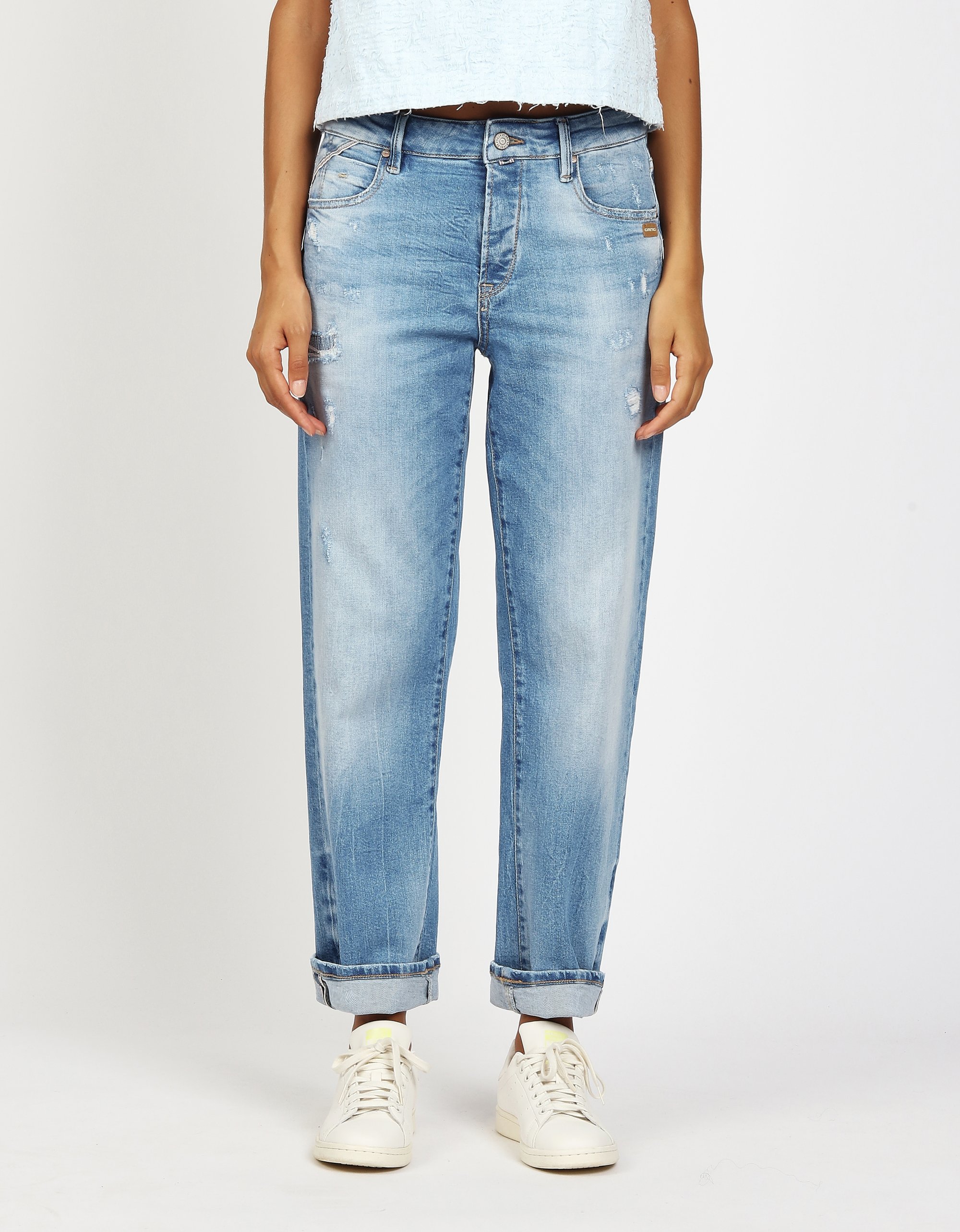 GANG Damen Jeans 94THELMA - comfort straight fit Jeans bright vint blue