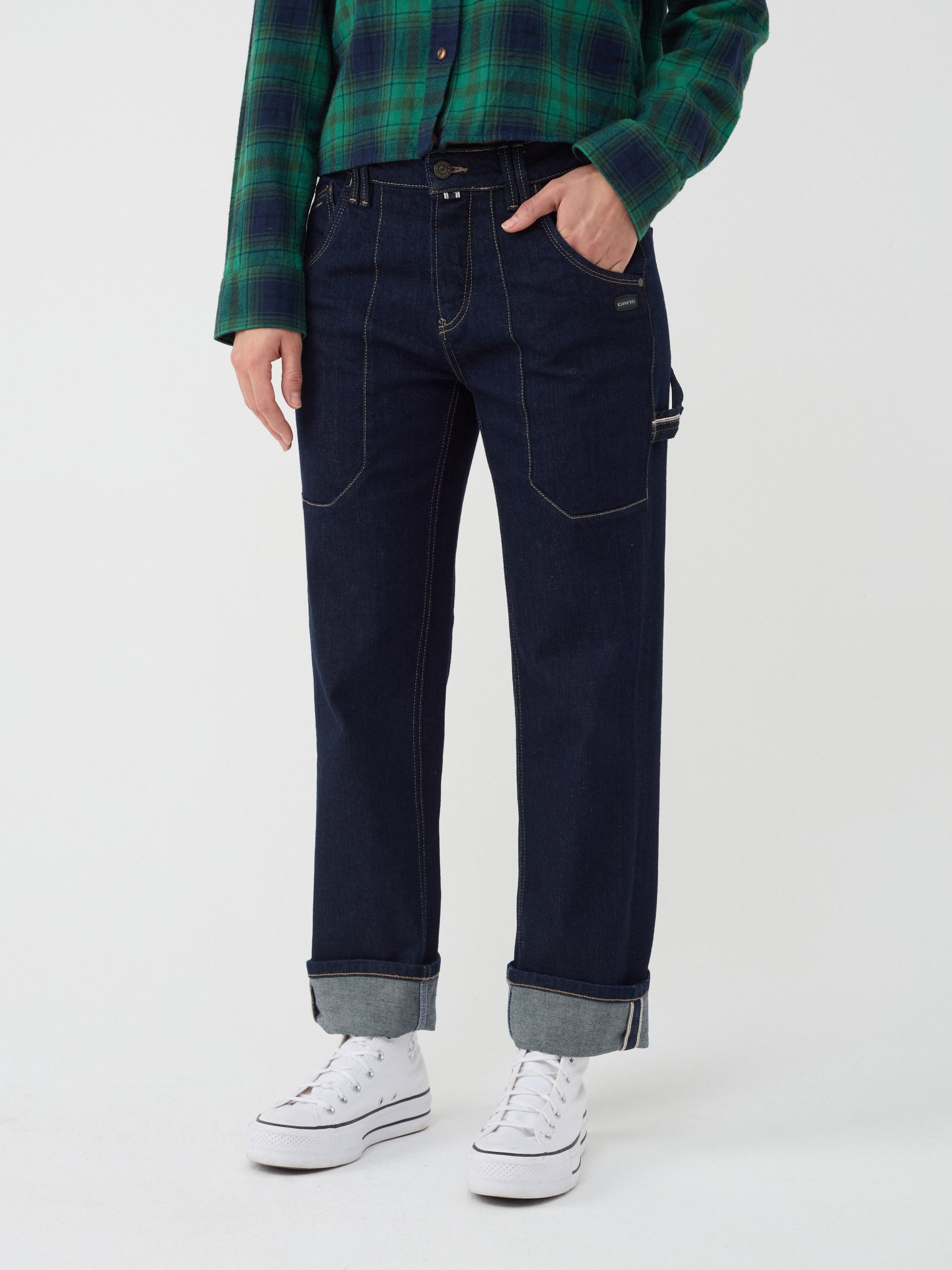 GANG Damen Jeans 94THELMA WORKER - comfort straight fit Jeans prewashed