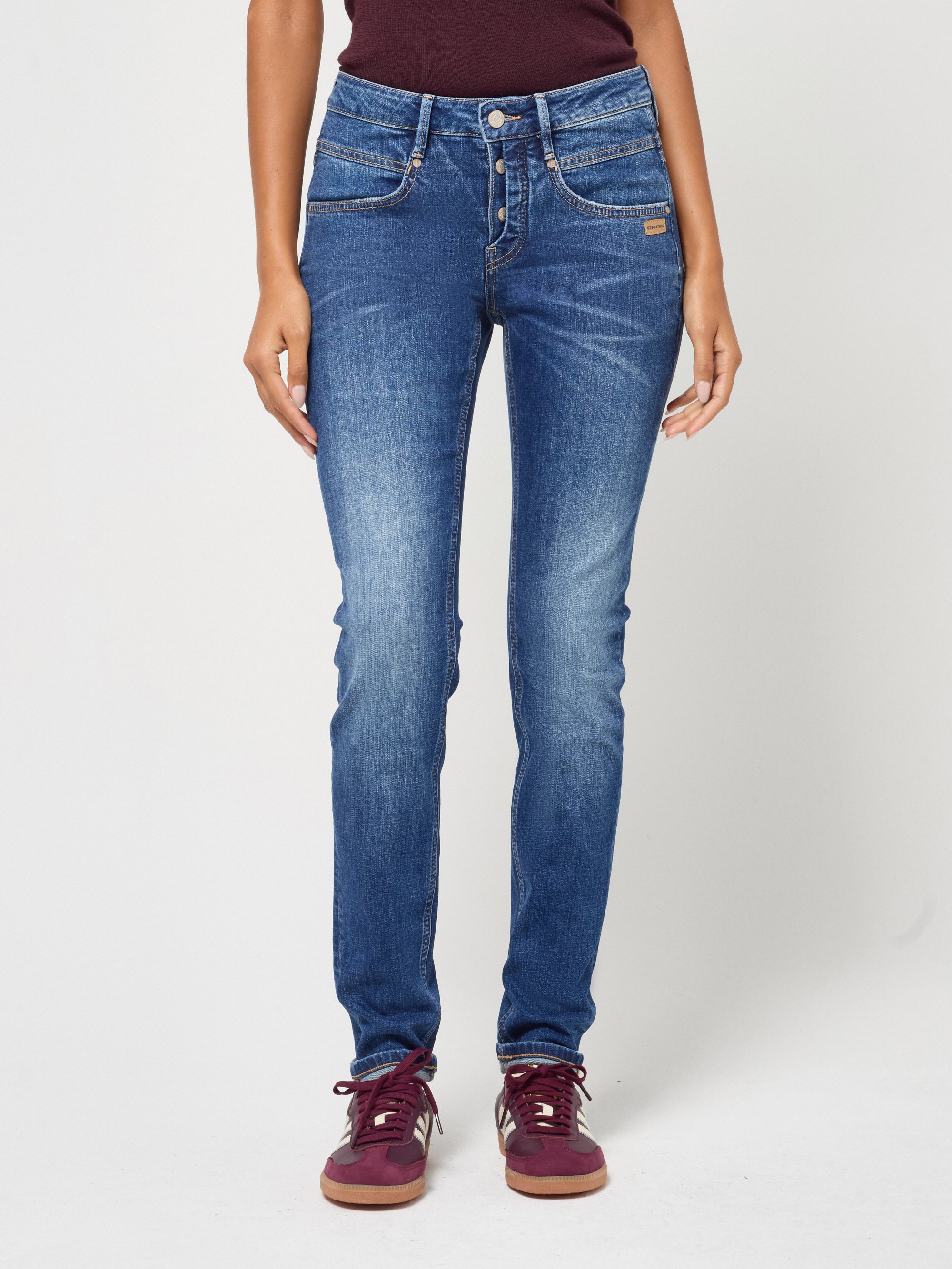 GANG Damen Jeans 94MEDINA skinny - skinny fit Jeans regular vint wash