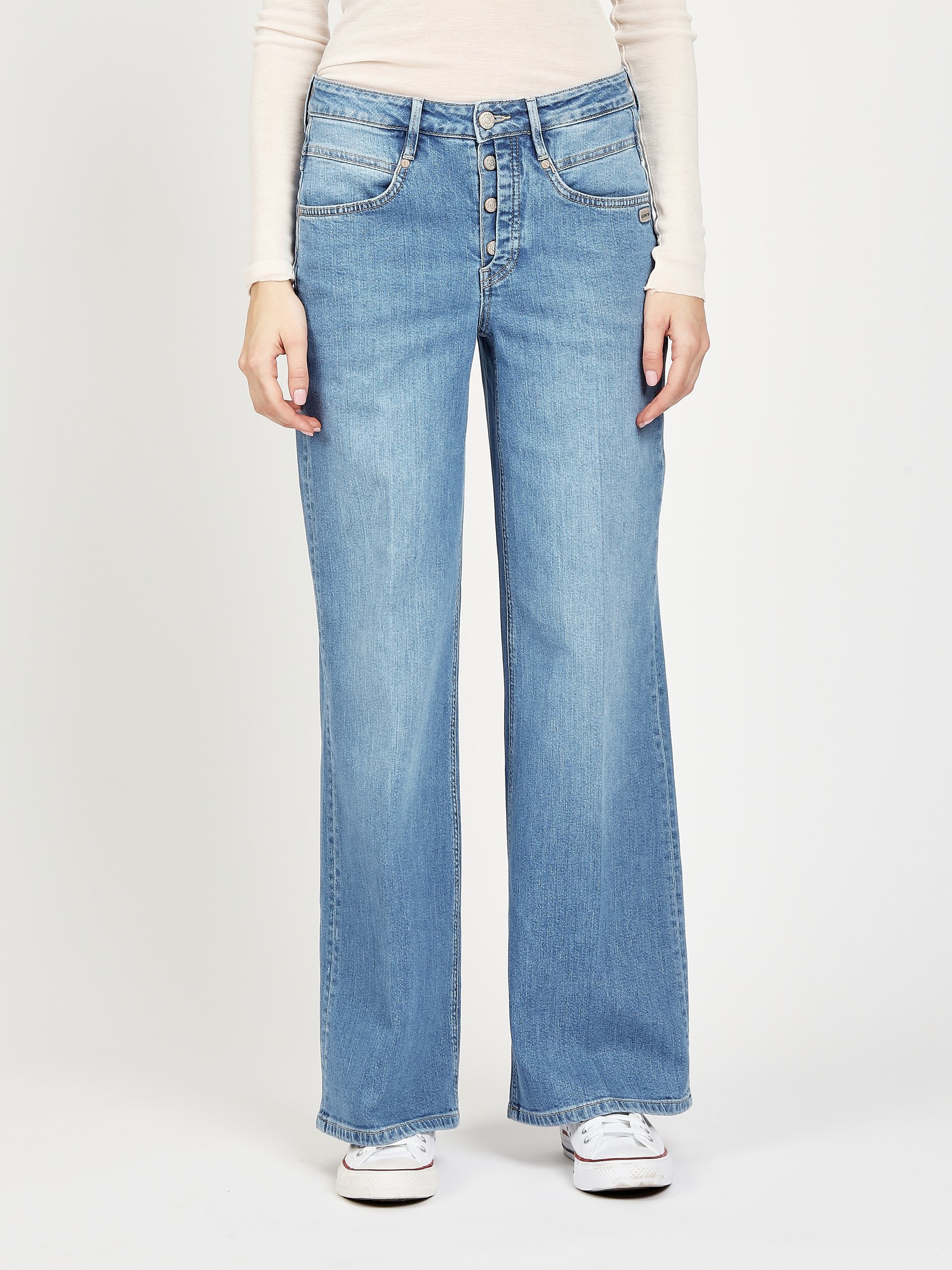 GANG Damen Jeans 94MEDINA WIDE - wide fit Jeans light titan wash