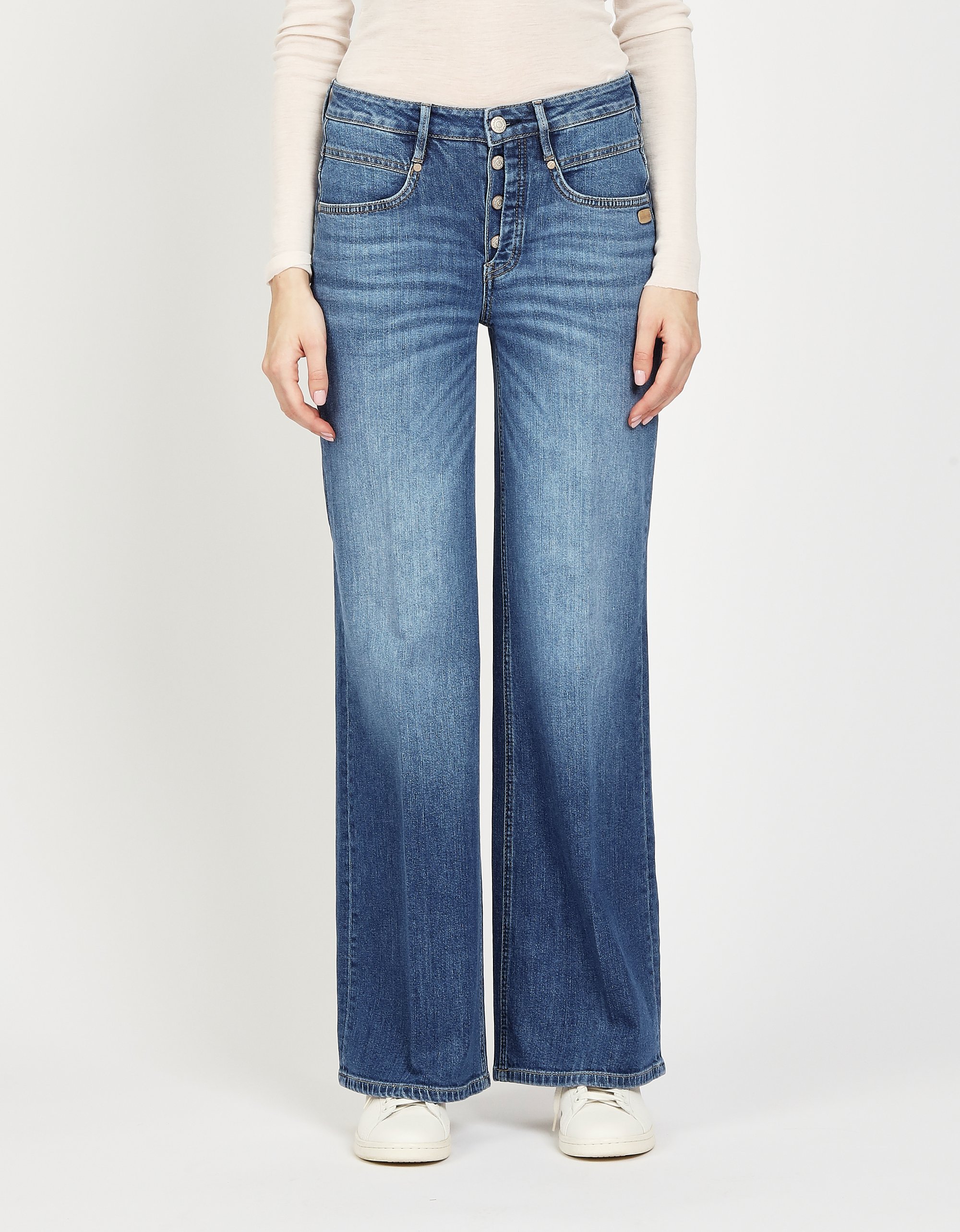 GANG Damen Jeans 94MEDINA WIDE - wide fit Jeans titan waves