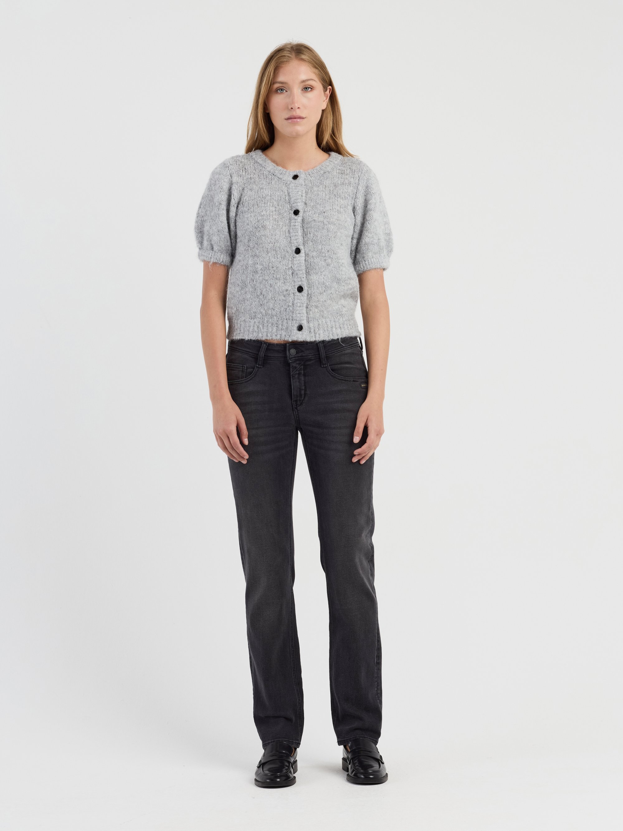 GANG Damen Jeans 94AMELIE STRAIGHT - straight fit Jeans worn black