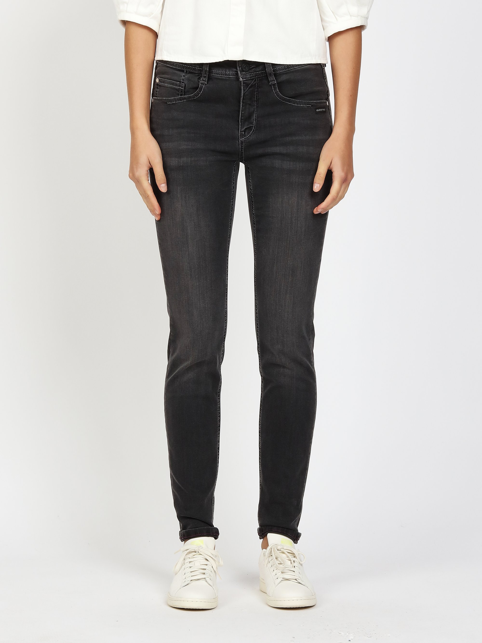 GANG Damen Jeans 94AMELIE - relaxed fit Jeans winter grey wash