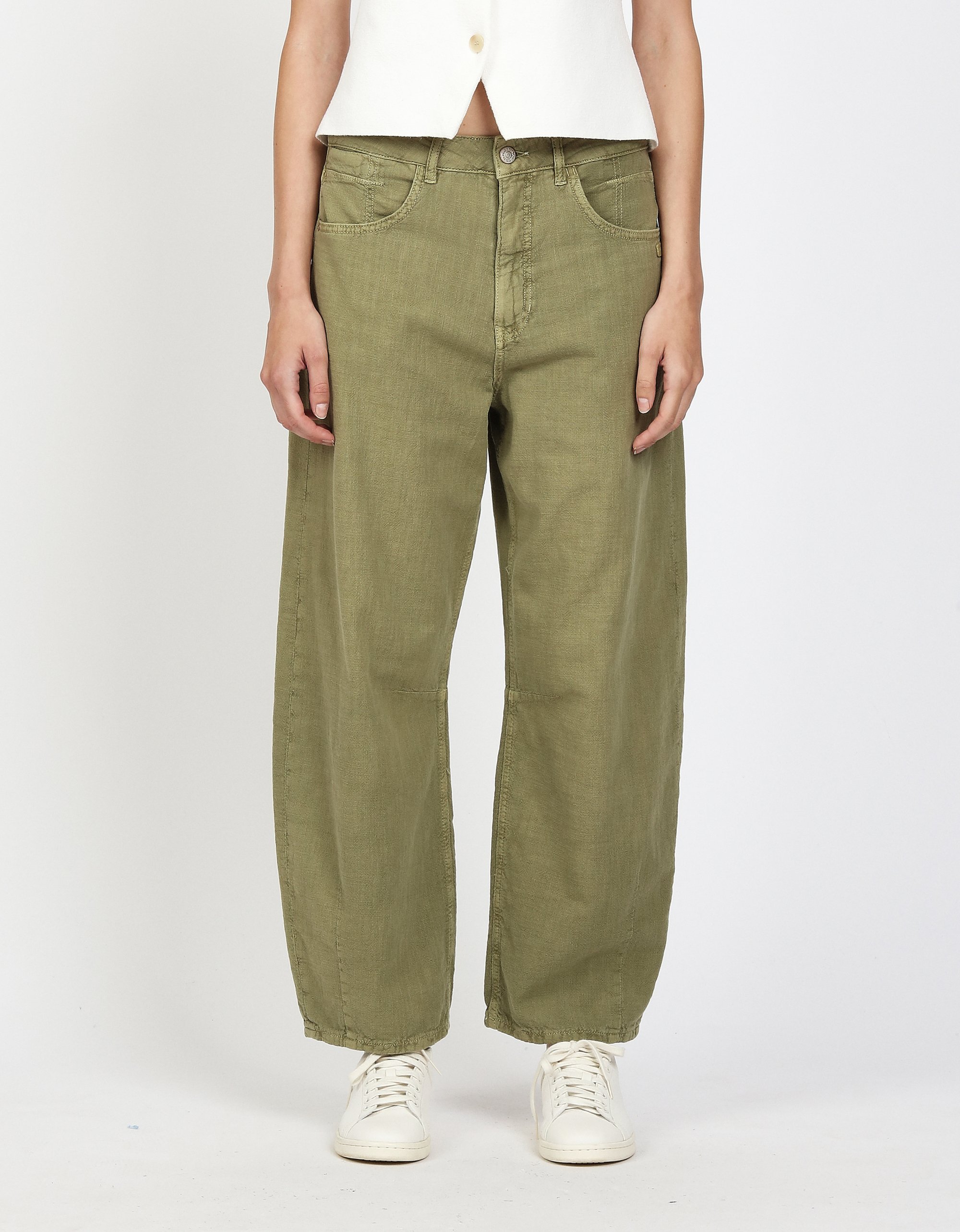 GANG Damen Hosen 94SARINA - baggy fit Hose olive
