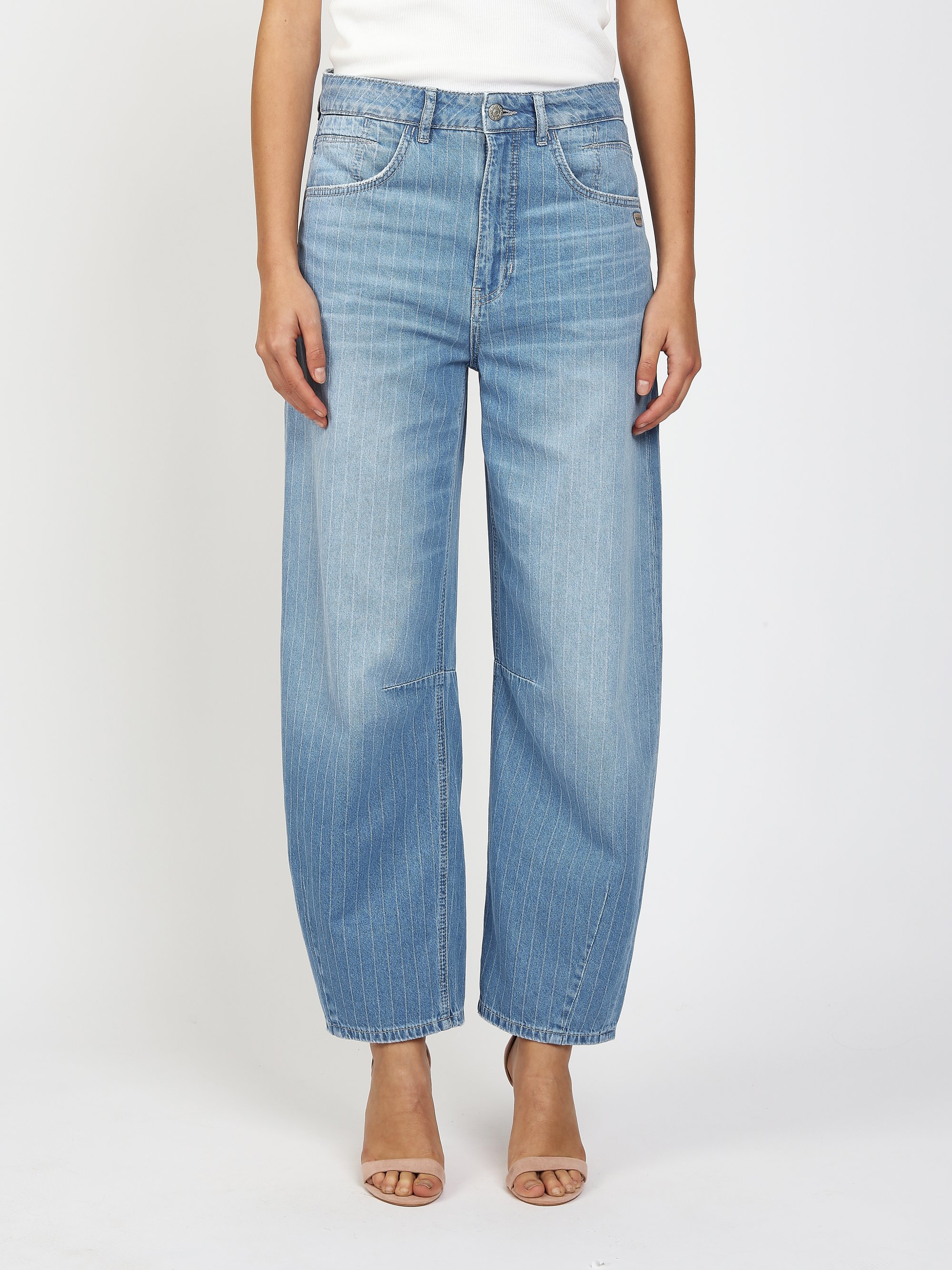 GANG Damen Jeans 94SARINA - baggy fit Jeans summer stripe