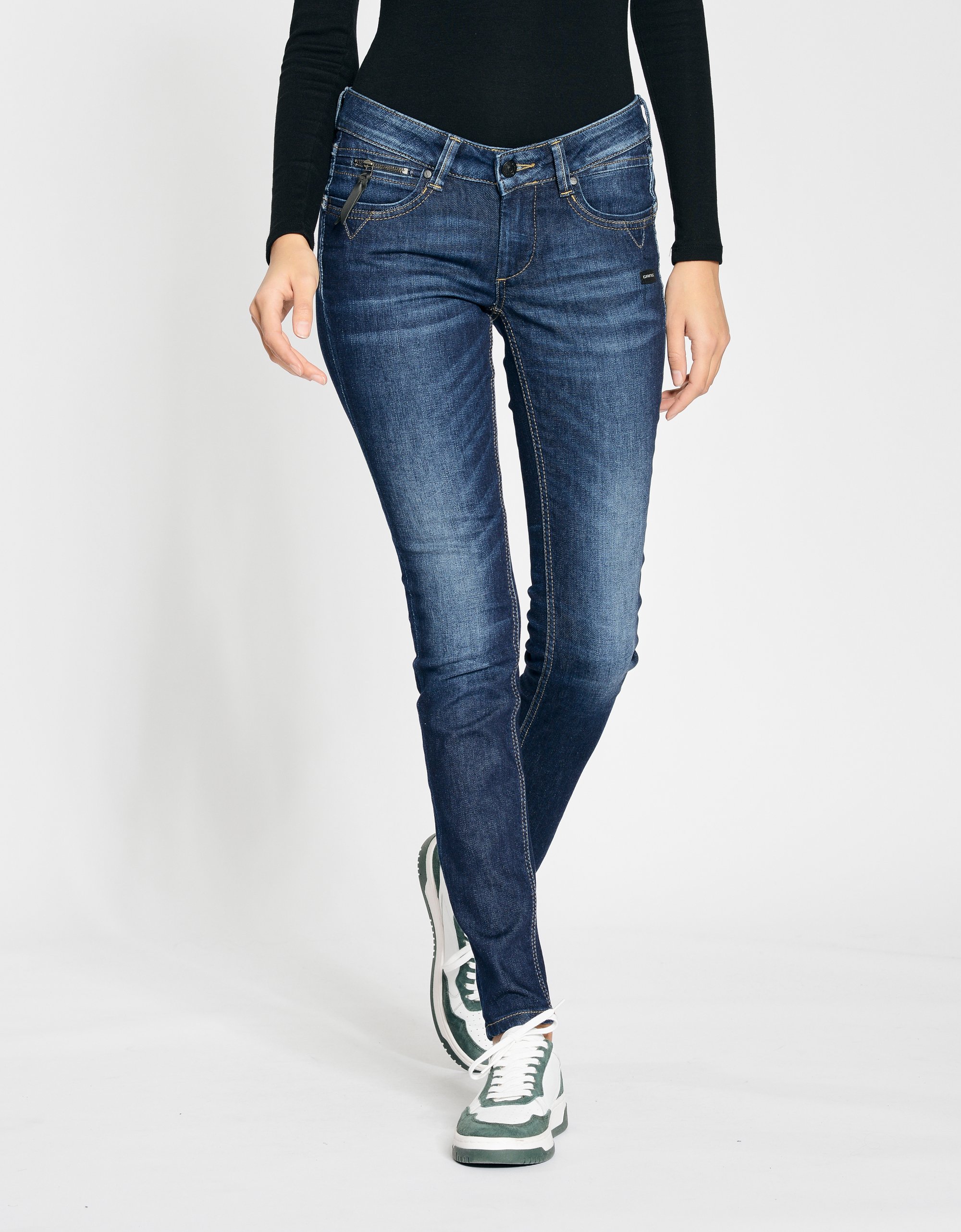 GANG Damen Jeans 94NIKITA - skinny fit Jeans blue dark wash