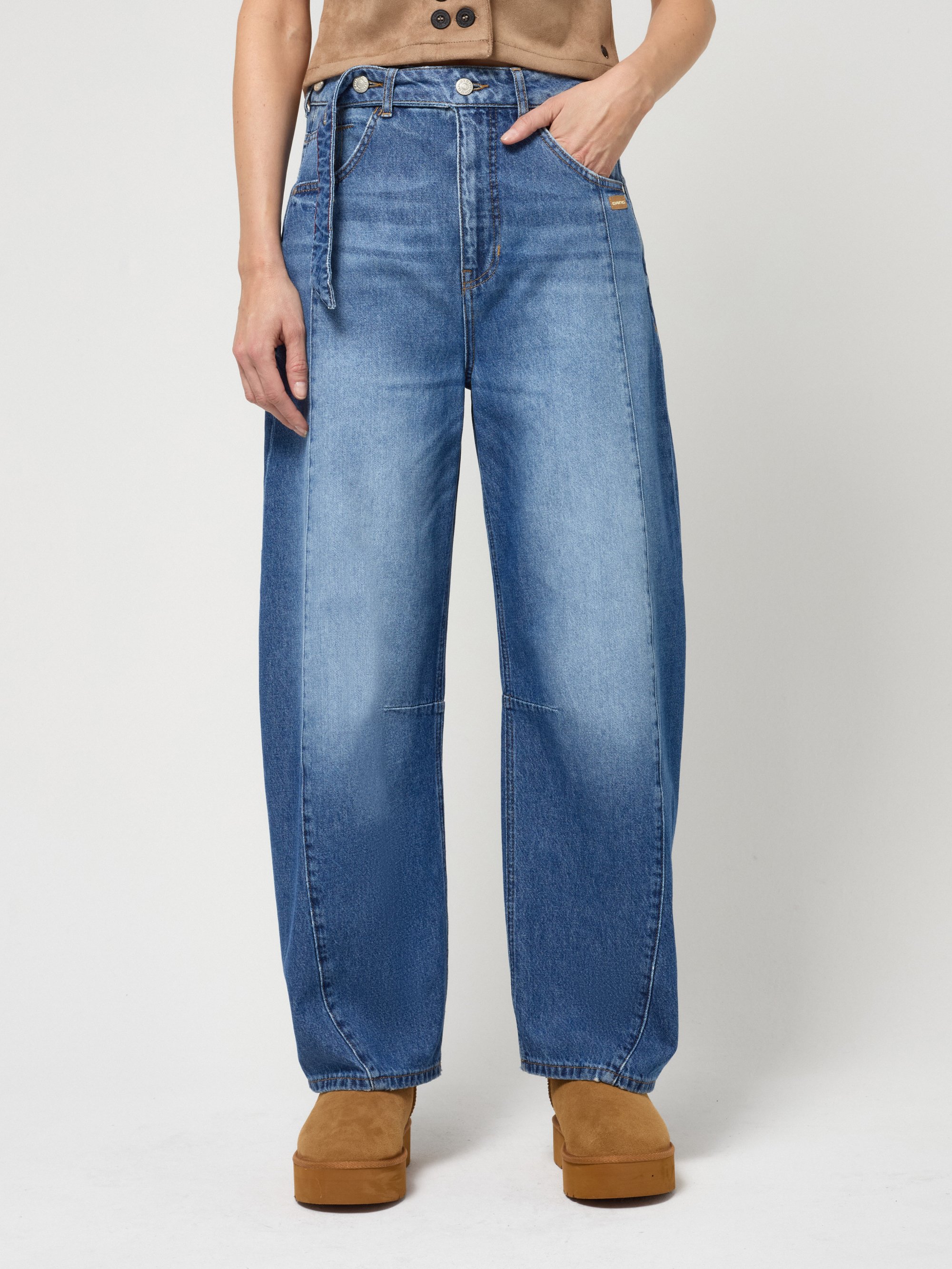 GANG Damen Jeans 94SARINA SEAM - baggy fit Jeans auth. midblue