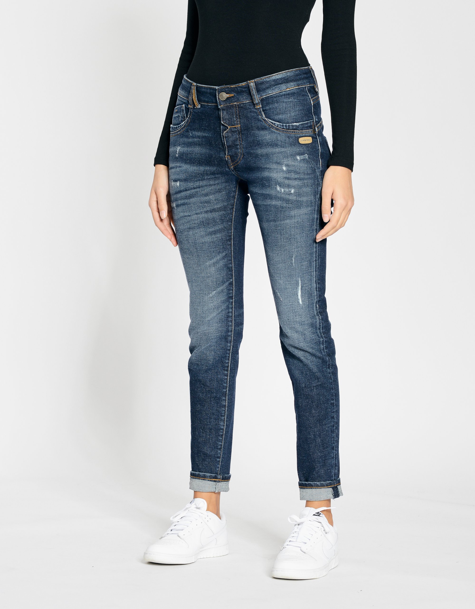 GANG Damen Jeans 94GERDA - relaxed fit Jeans real used denim
