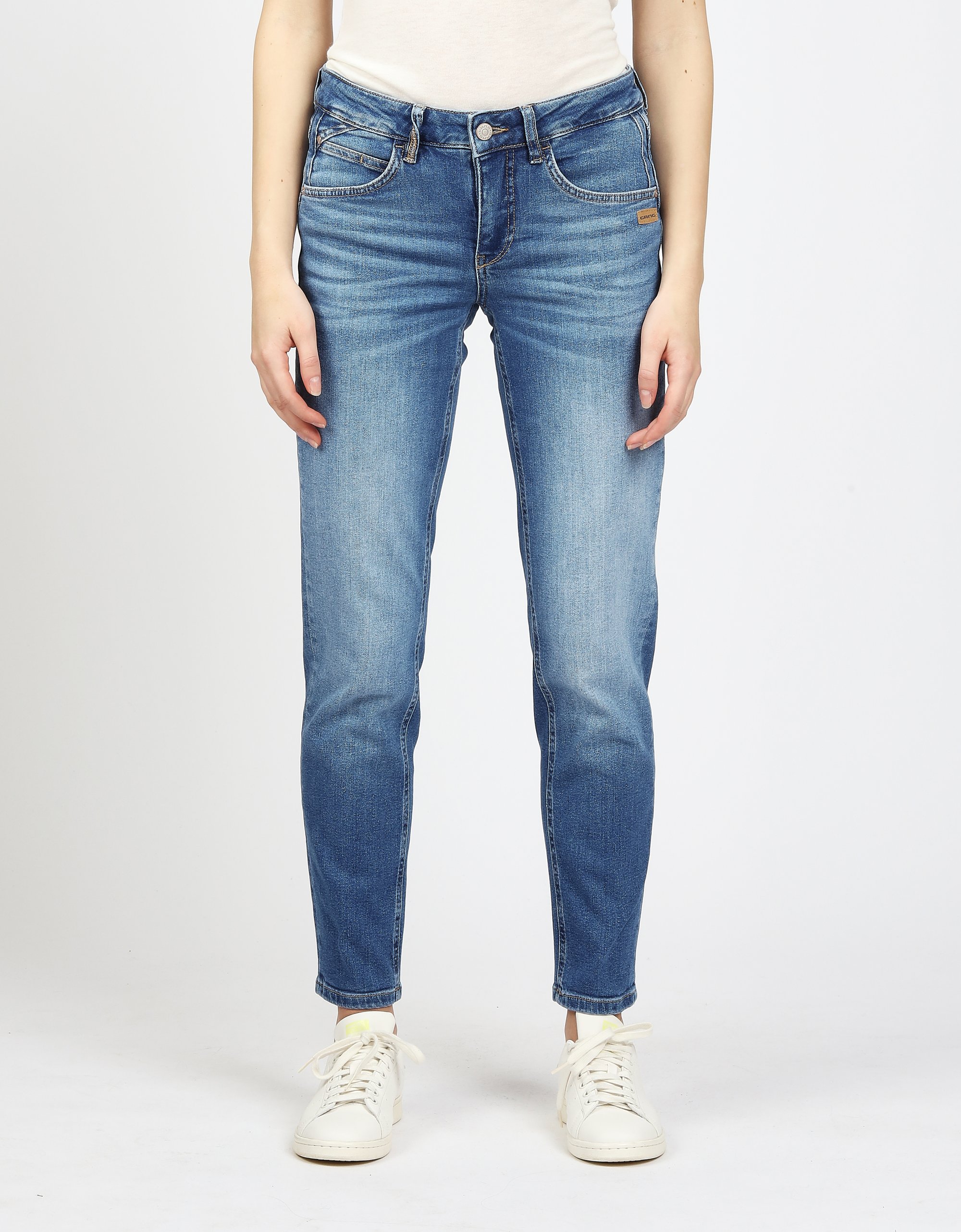 GANG Damen Jeans 94JOLINE BOYFRIEND - boyfriend fit Jeans waves washed blue