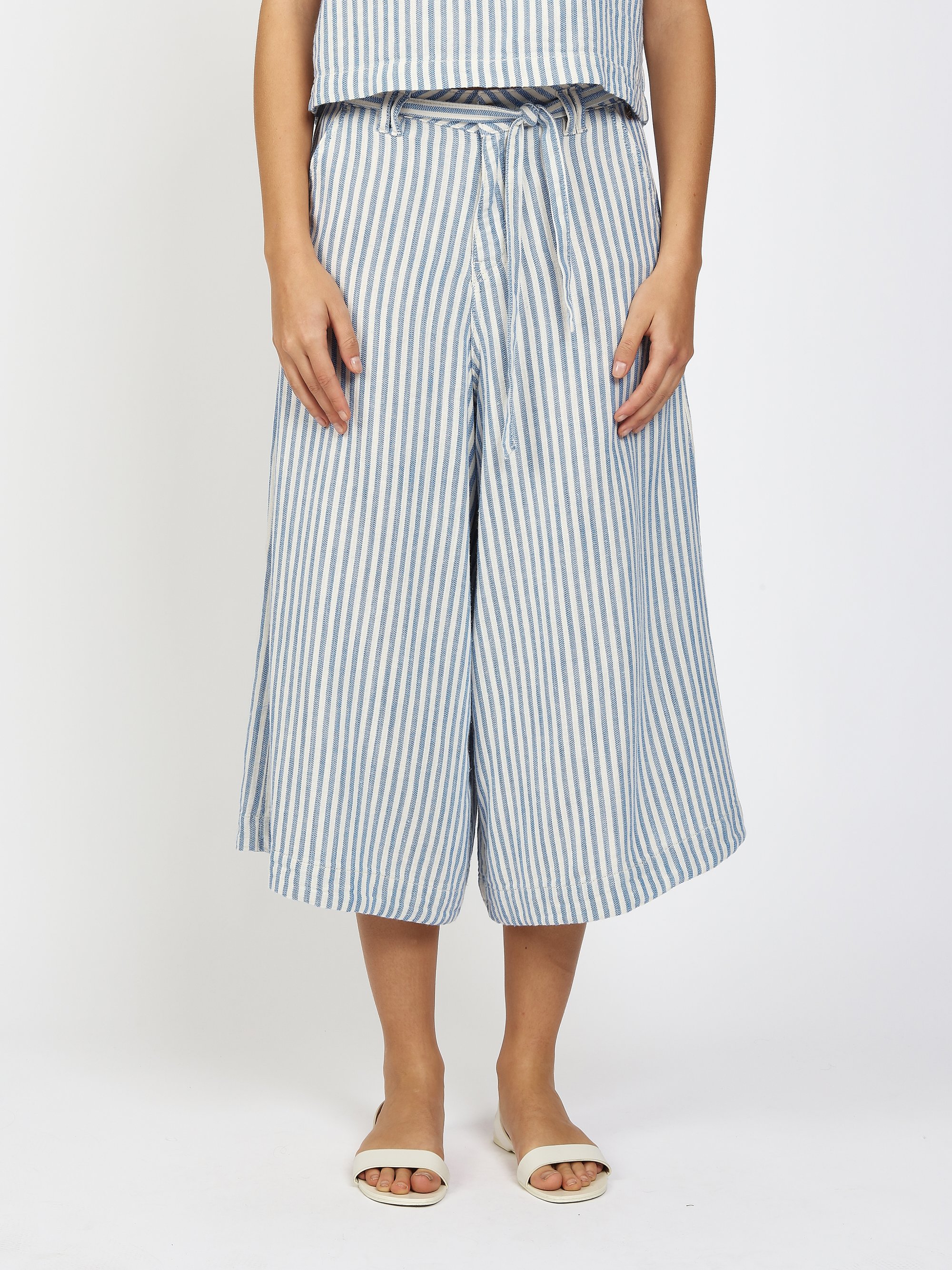 GANG Damen Hosen 94SCALA CULOTTE - wide fit blue stripe