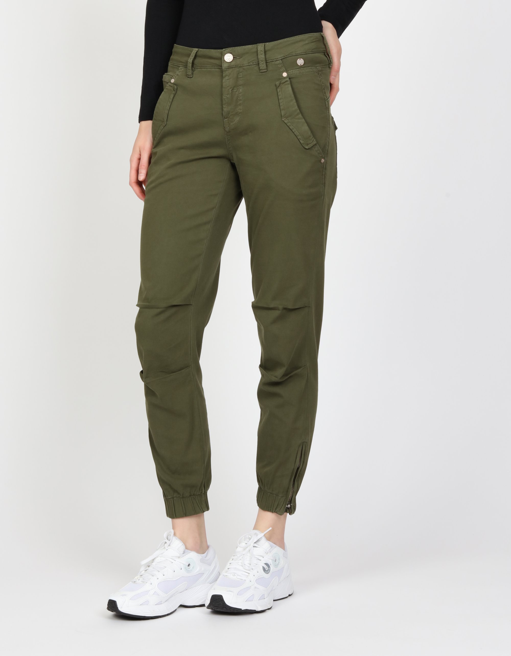GANG Damen Hosen 94GERDA CARGO - relaxed fit Hose avocado