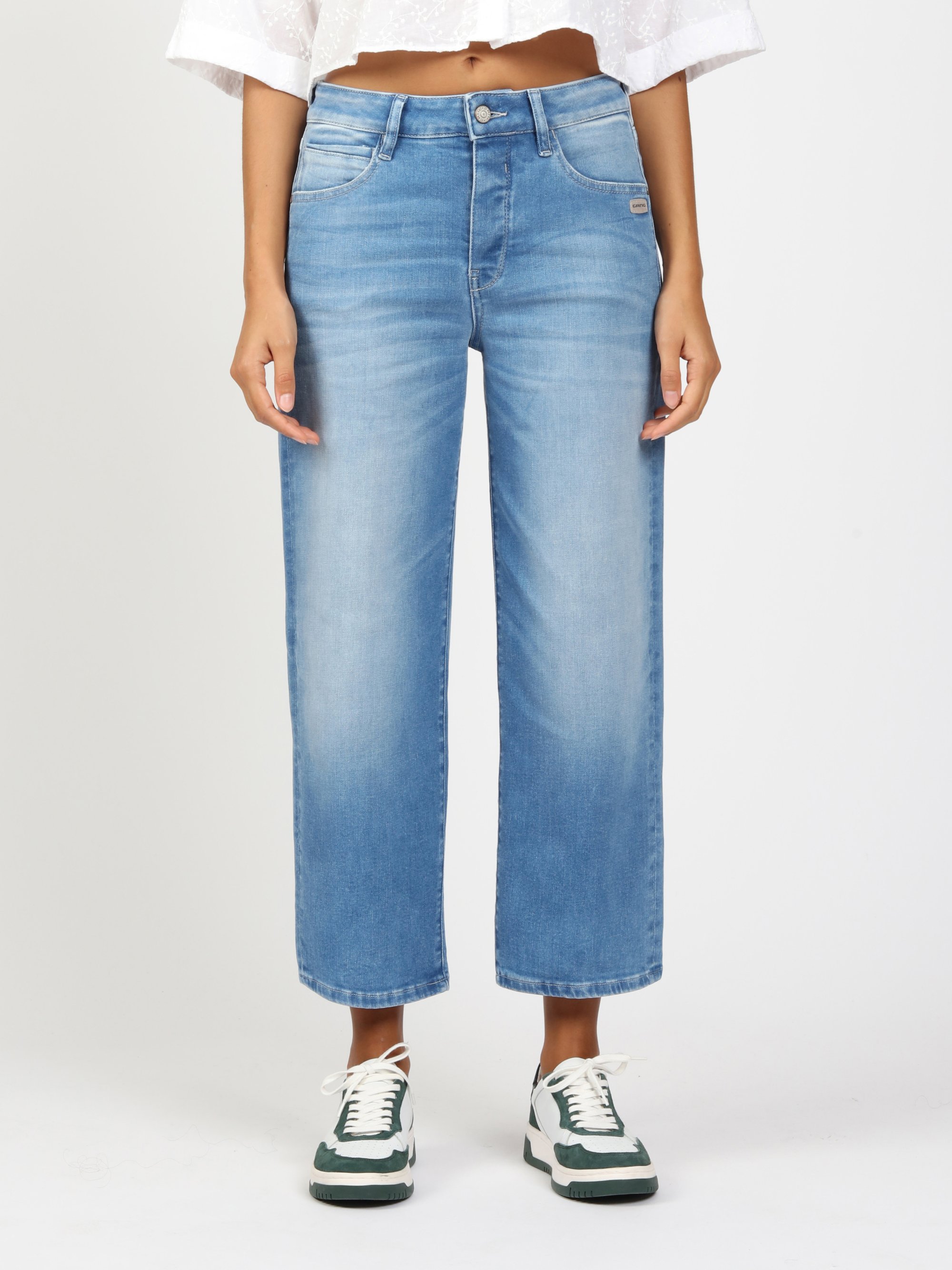 GANG Damen Jeans 94JUL CROPPED - comfort straight fit Jeans azure blue wash