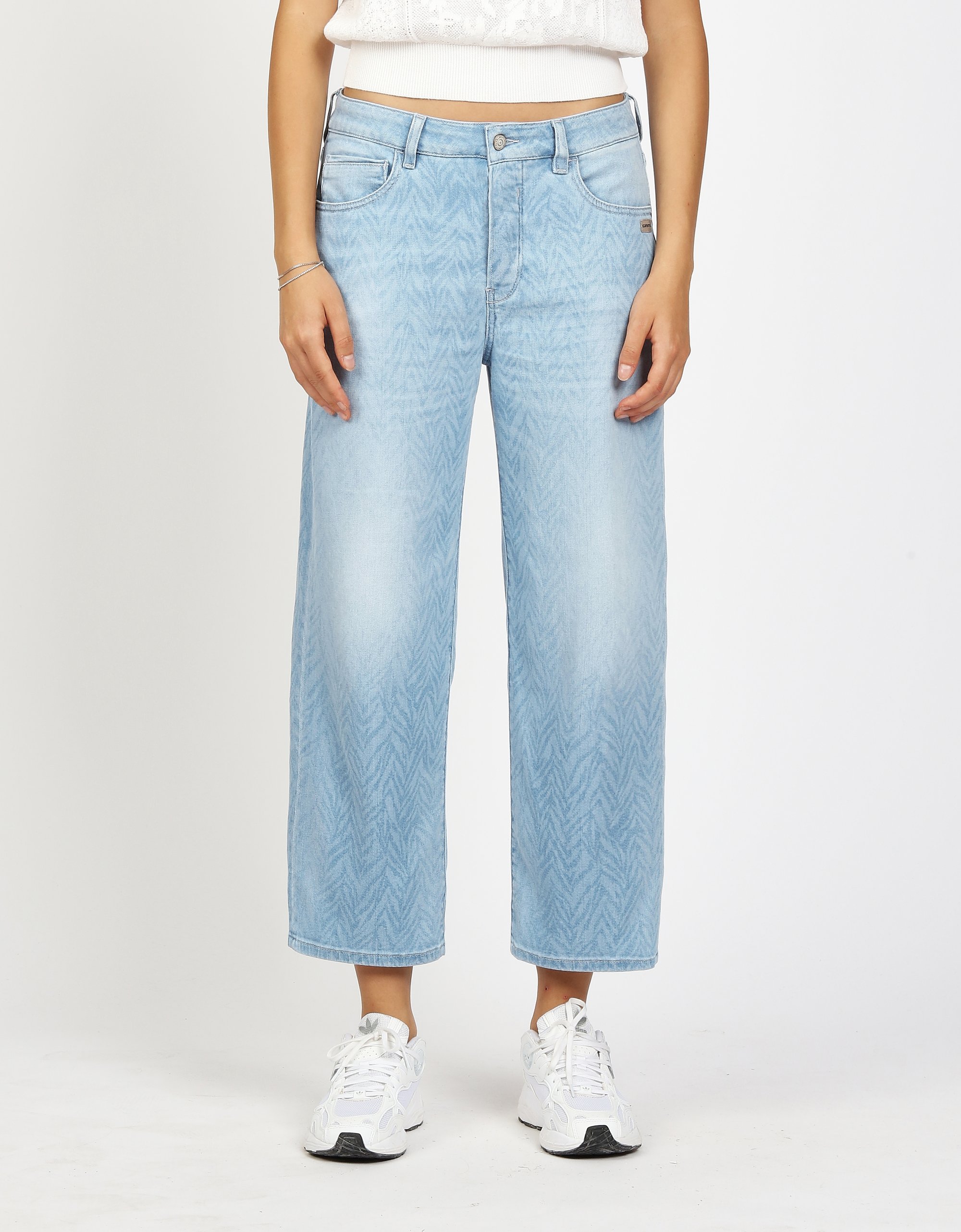 GANG Damen Jeans 94JUL CROPPED - comfort straight fit Jeans zig light blue