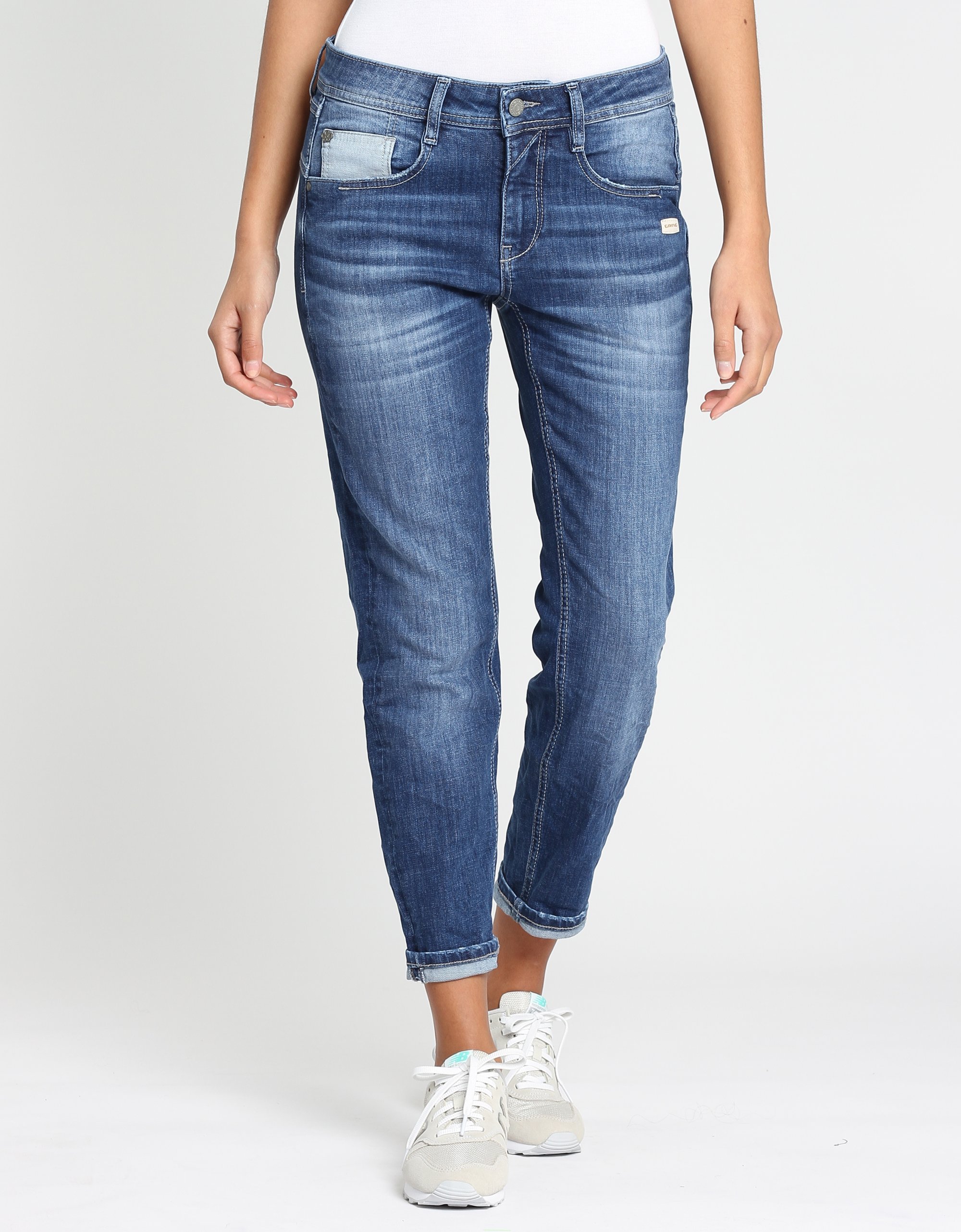 GANG Damen Jeans 94AMELIE CROPPED - relaxed fit Jeans reverse wash