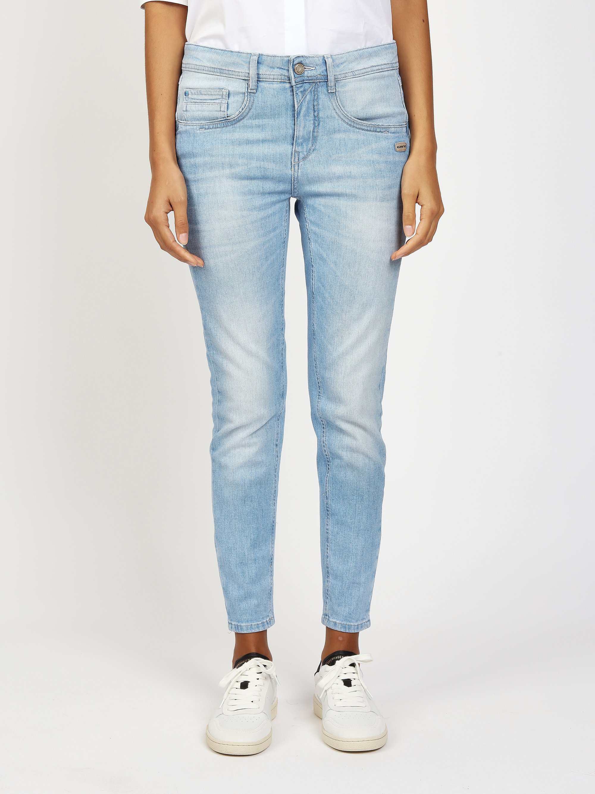 GANG Damen Jeans 94AMELIE CROPPED - relaxed fit Jeans crystal blue