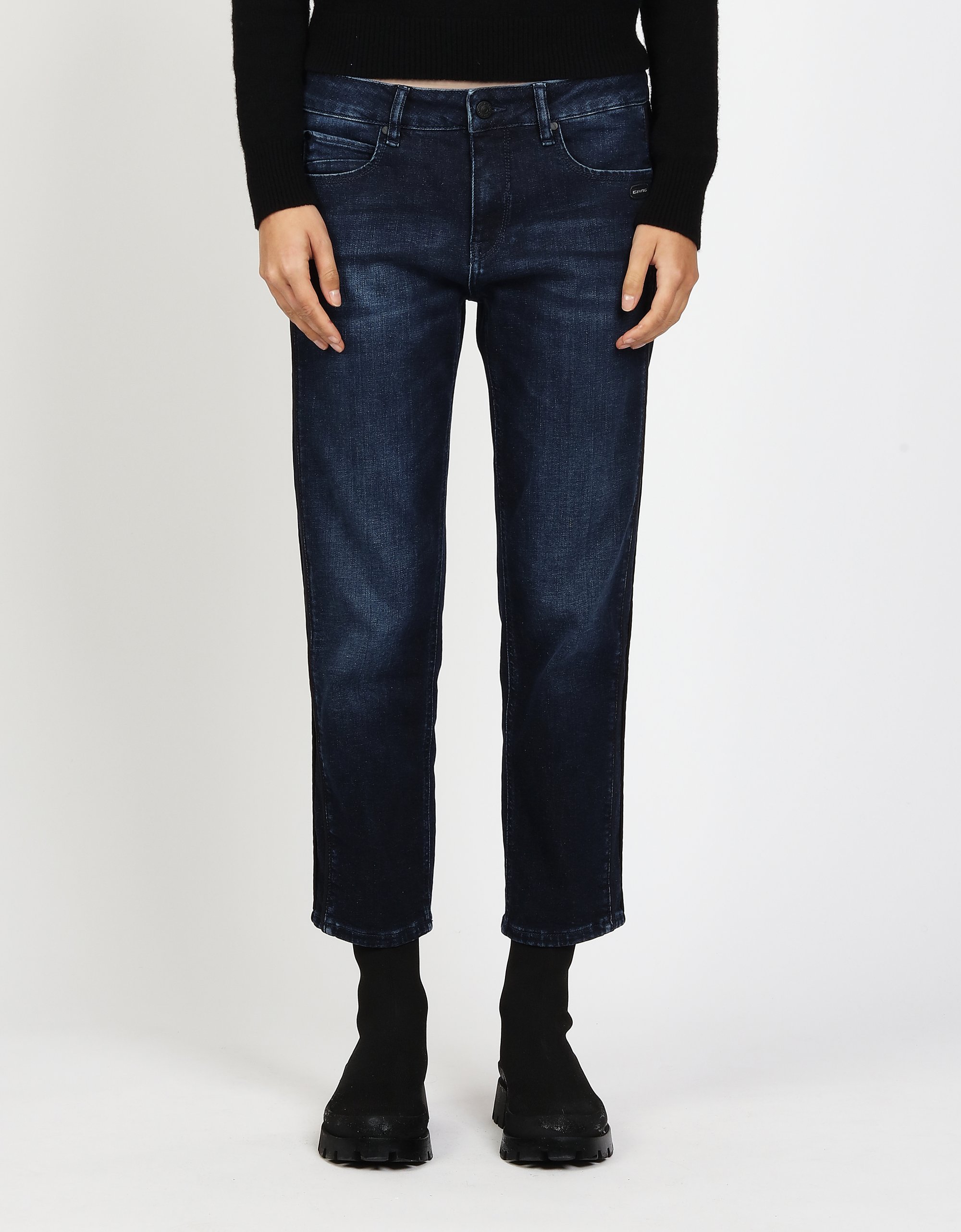 GANG Damen Jeans 94NADIA SIDE STRIPE - boyfriend fit Jeans night stripe