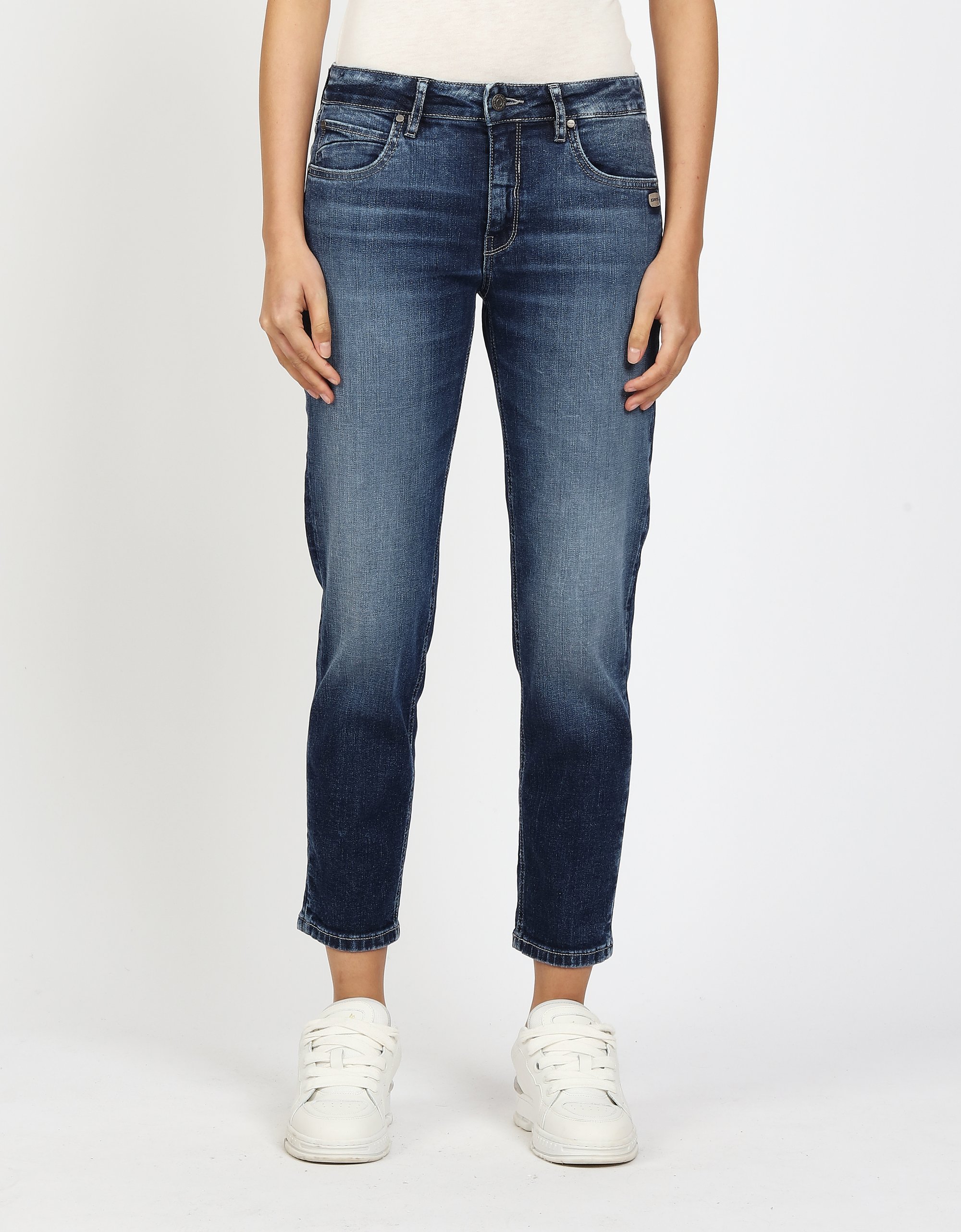 GANG Damen Jeans 94NADIA CROPPED - boyfriend fit Jeans winter base wash