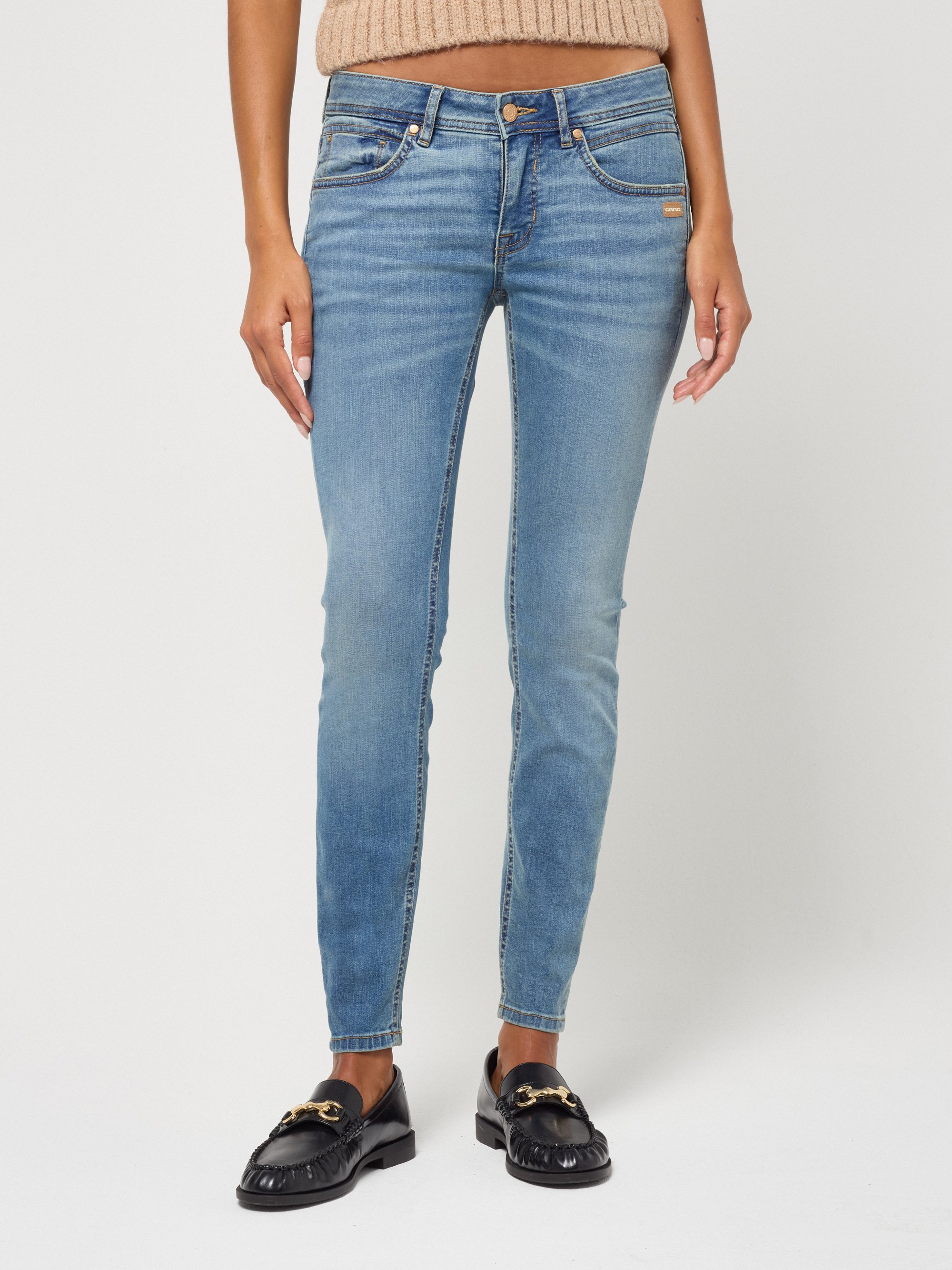 GANG Damen Jeans 94FAITH CROPPED - skinny fit Jeans soft dirt wash