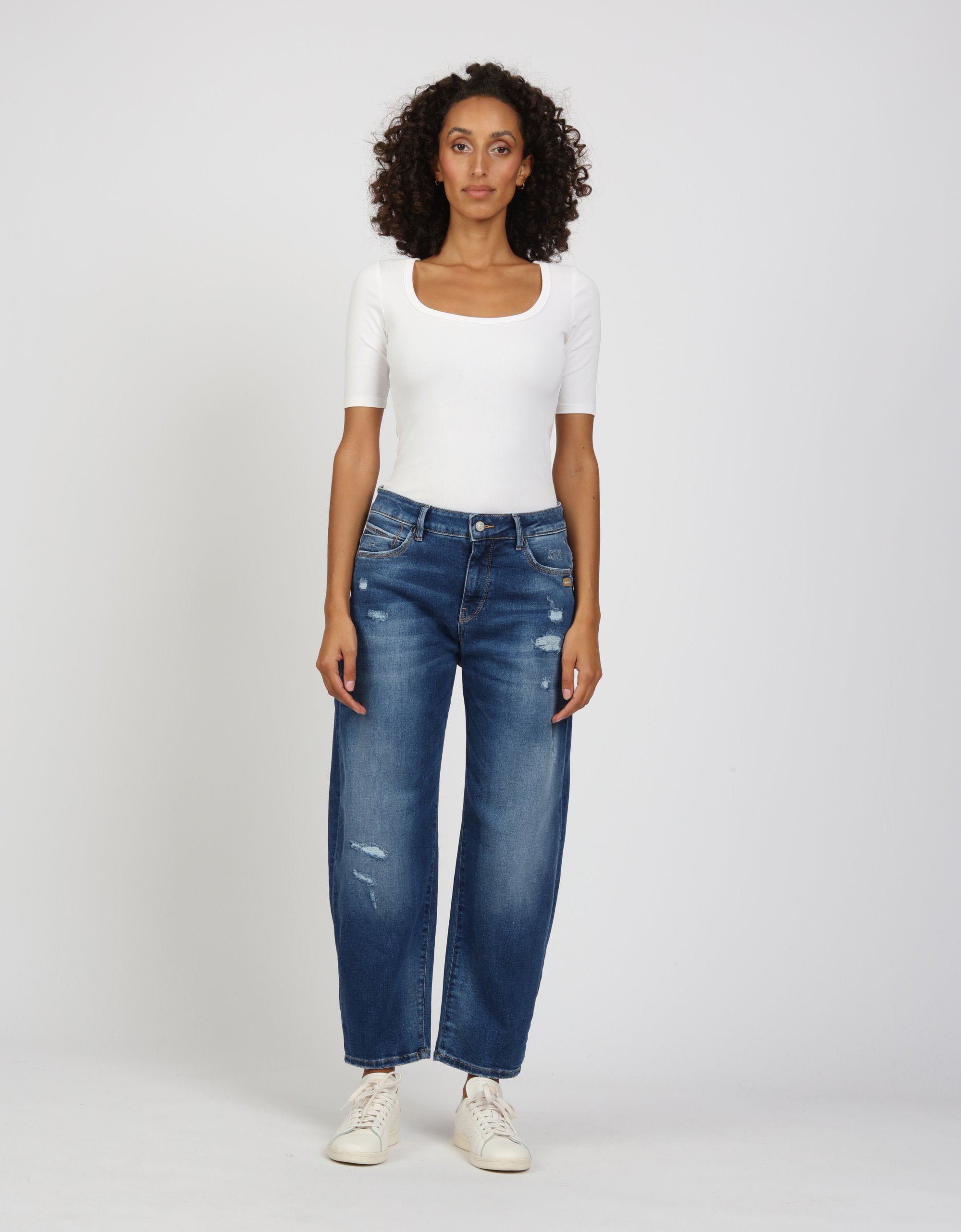 GANG Damen Jeans 94IDA - o-shape fit Jeans worn blue dusk