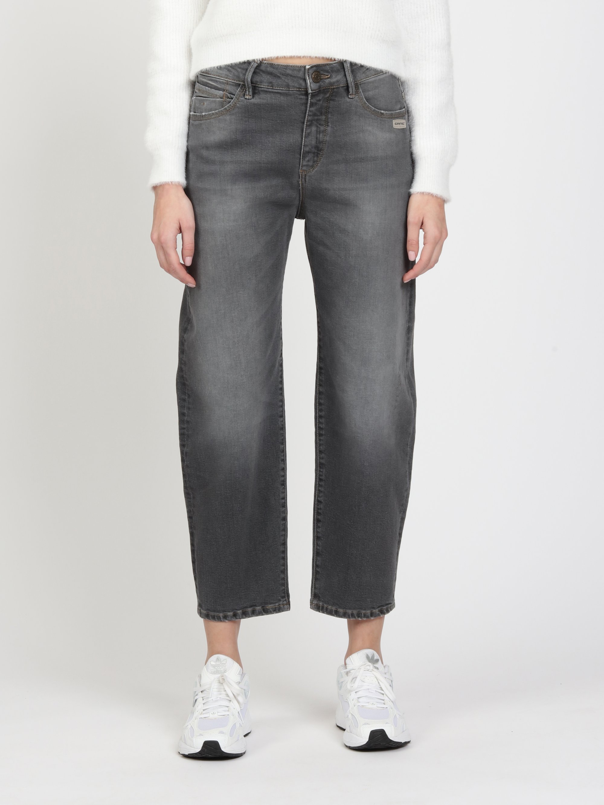 GANG Damen Jeans 94IDA - o-shape fit Jeans worn midgrey