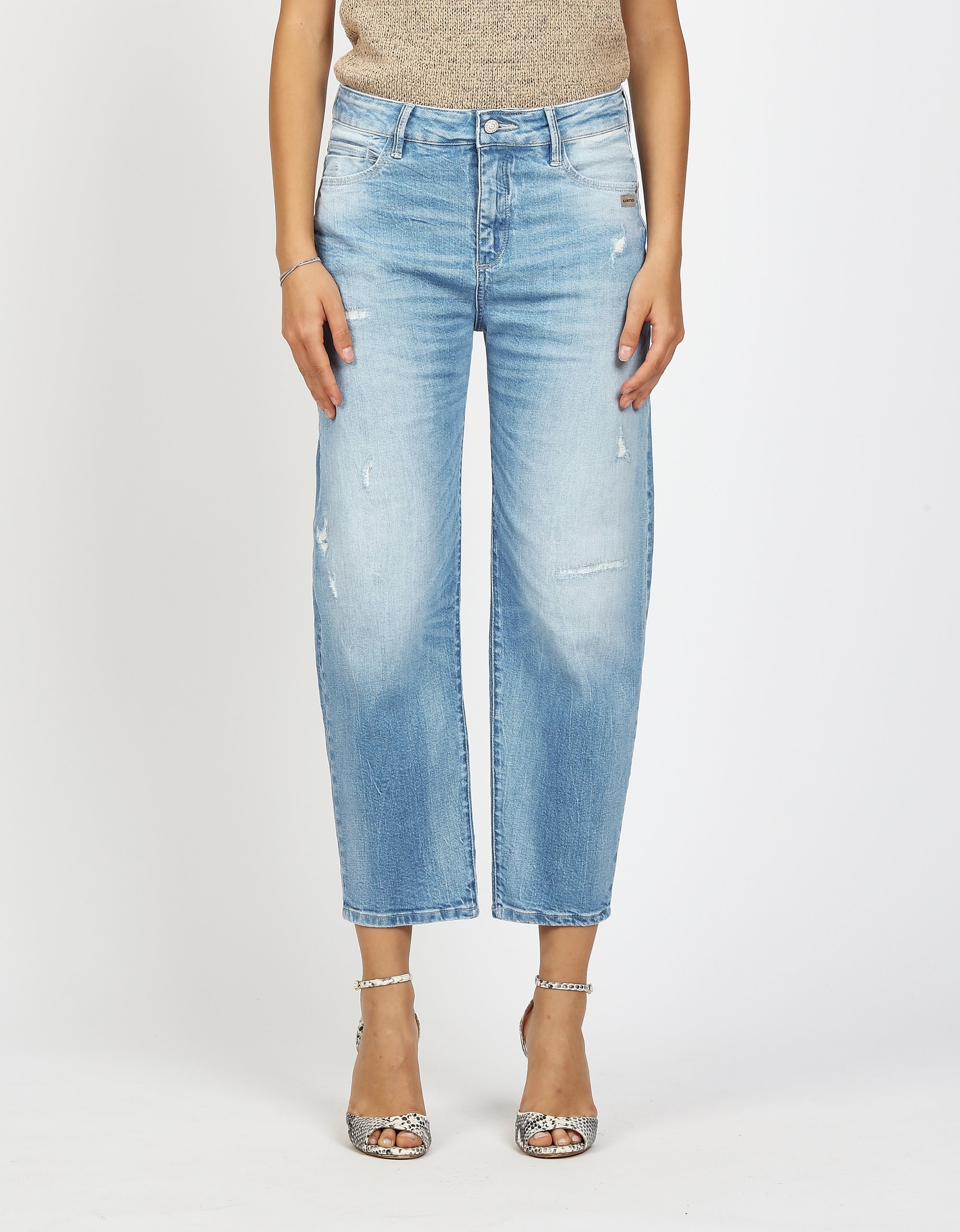 GANG Damen Jeans 94IDA - o-shape fit Jeans bright blue repair