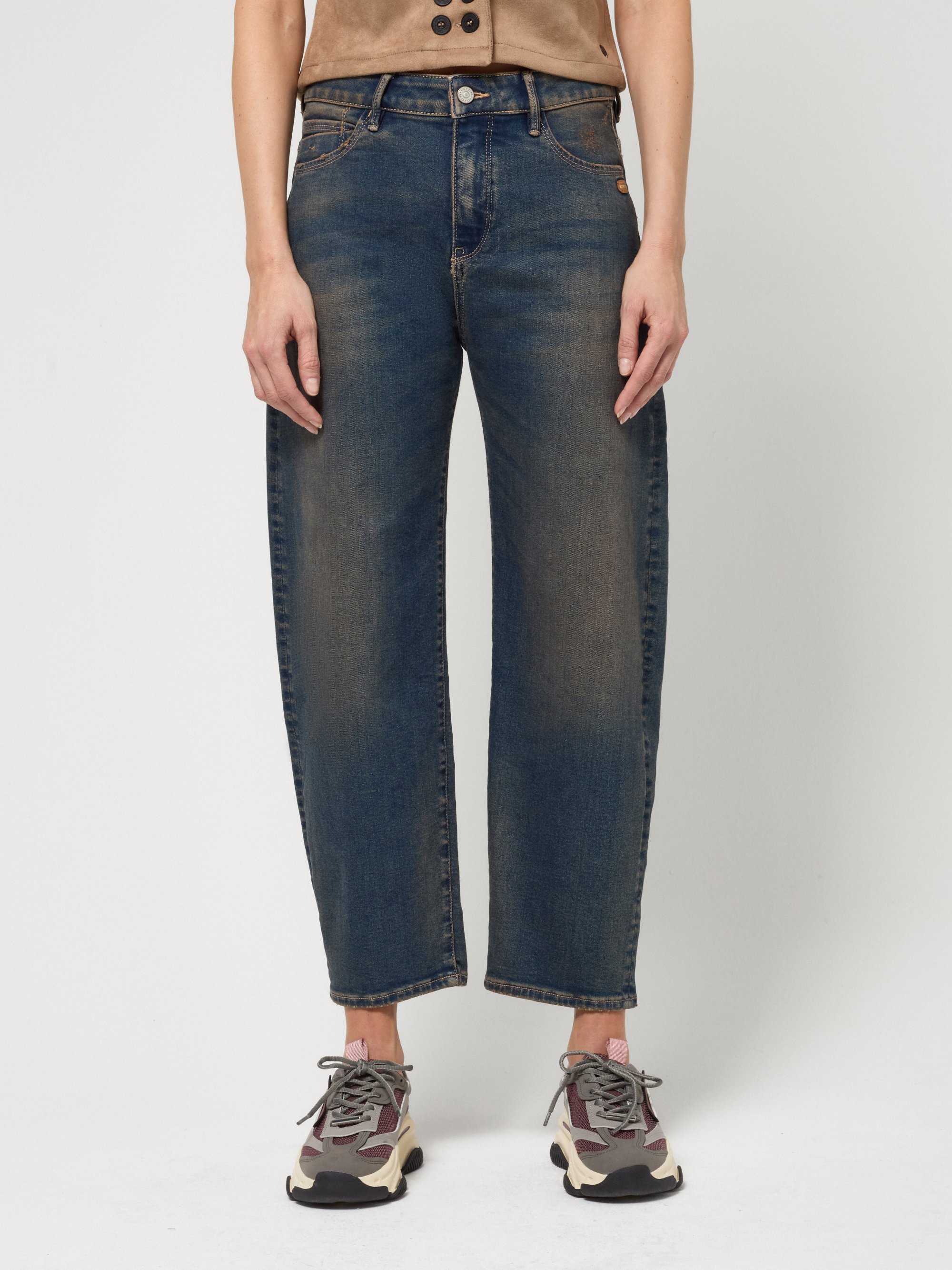 GANG Damen Jeans 94IDA - o-shape fit Jeans brown tinted