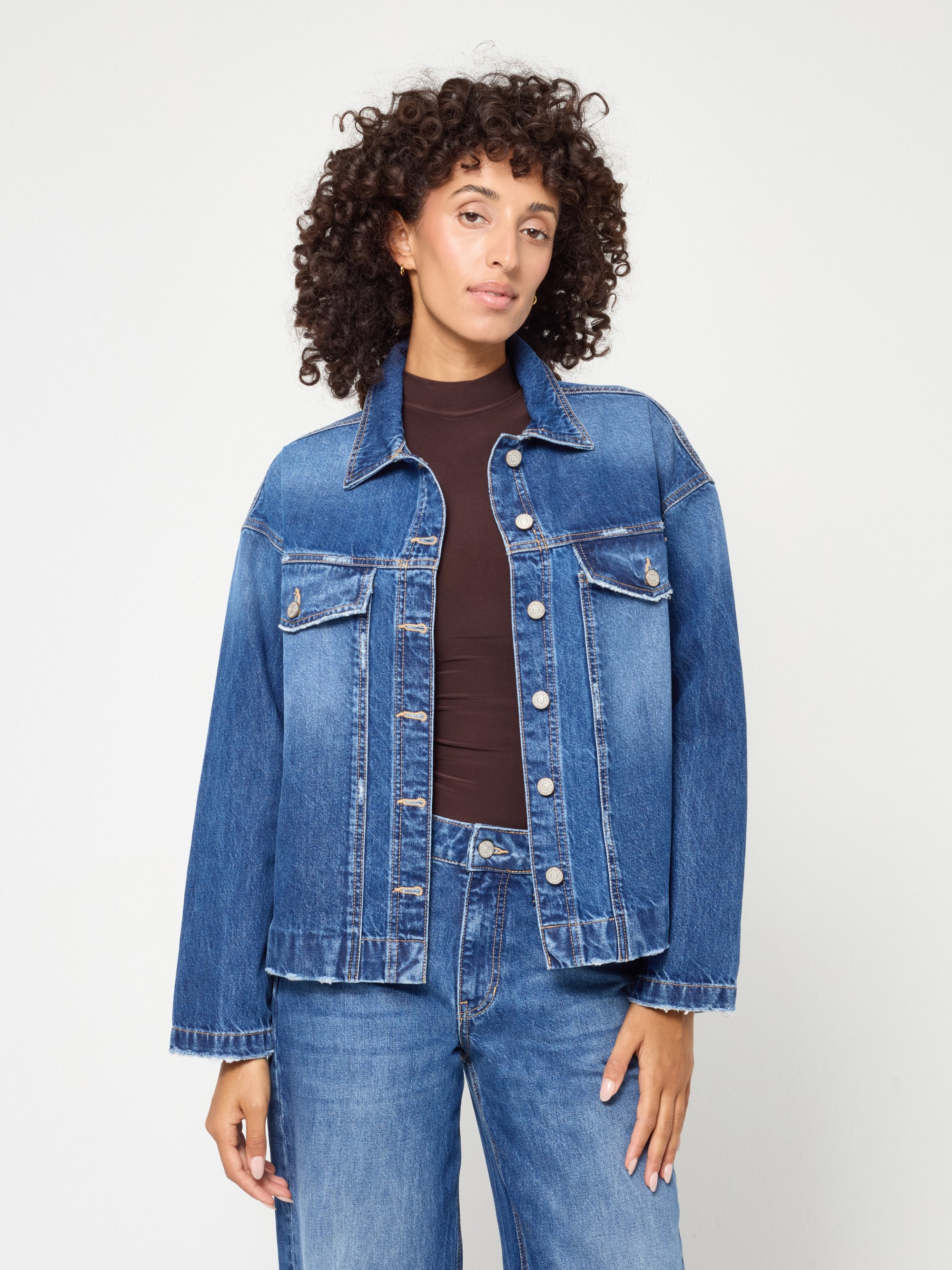 GANG Damen Jacken 94ZORA JACKET - oversized fit rough midblue