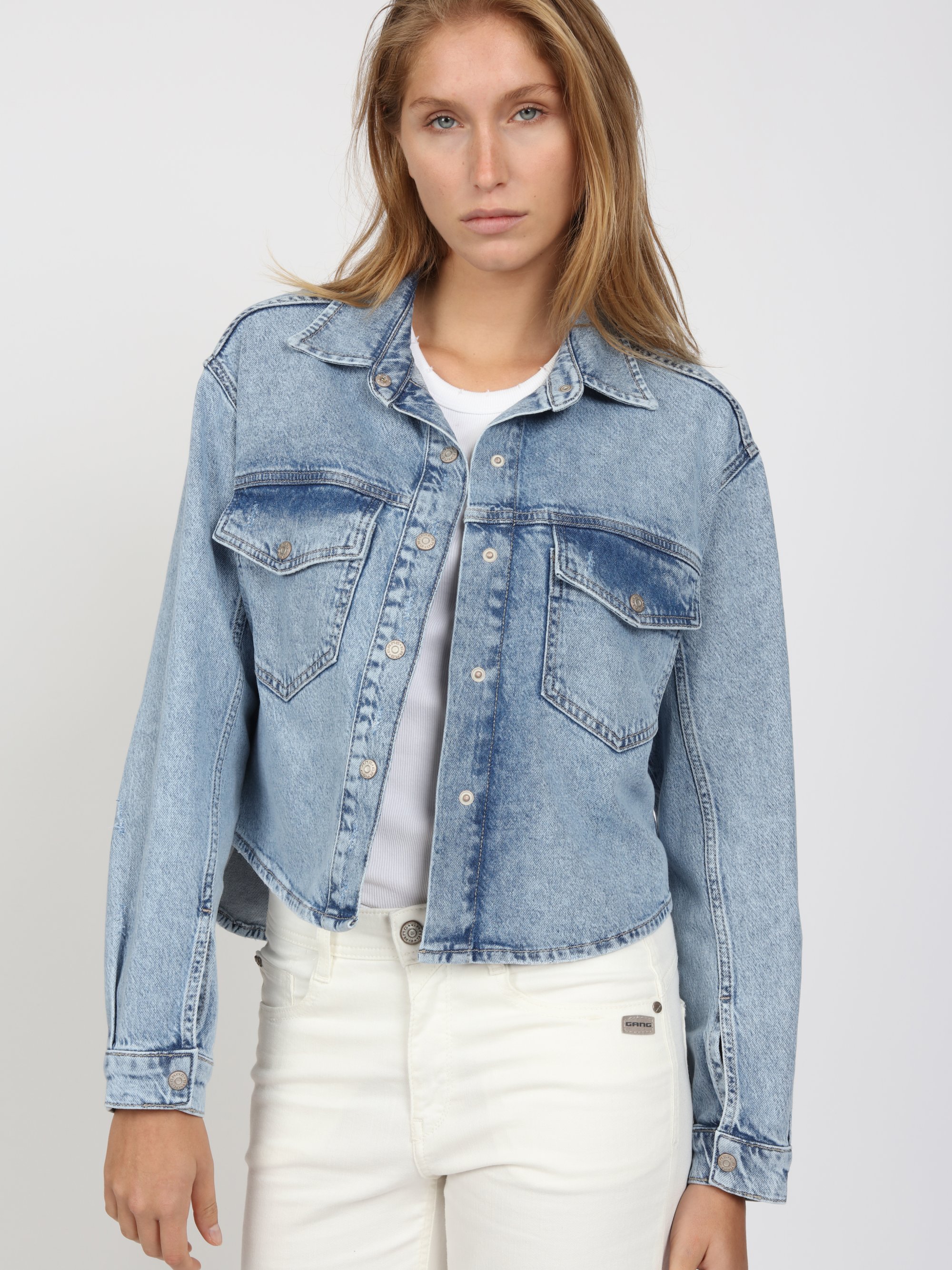 GANG Damen Essentials 94ZOE JACKET - regular fit baby vint wash