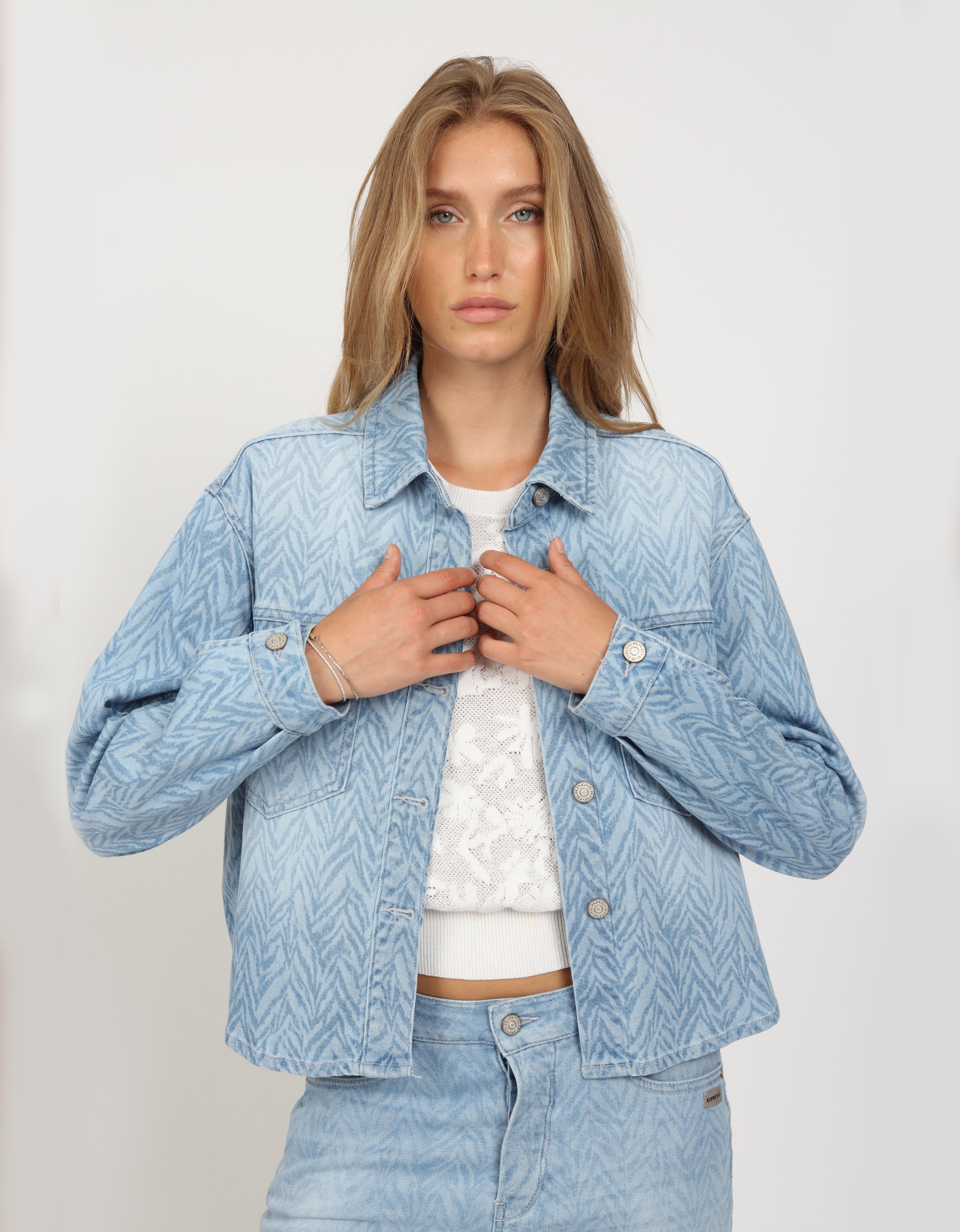 GANG Damen Jacken 94ZOE JACKET - regular fit zig light blue