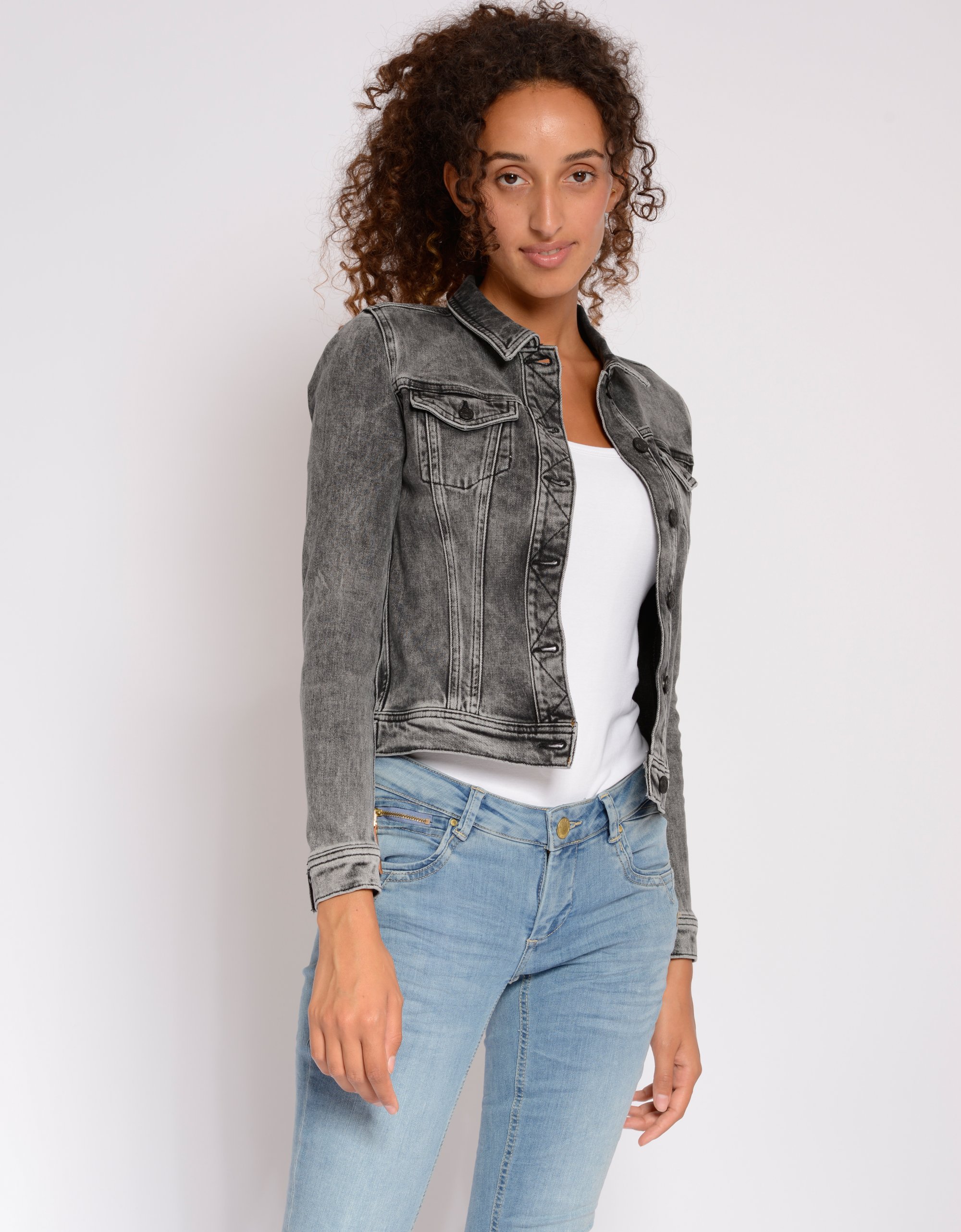 GANG Damen Jacken 94MIRA JACKET - slim fit medium grey wash