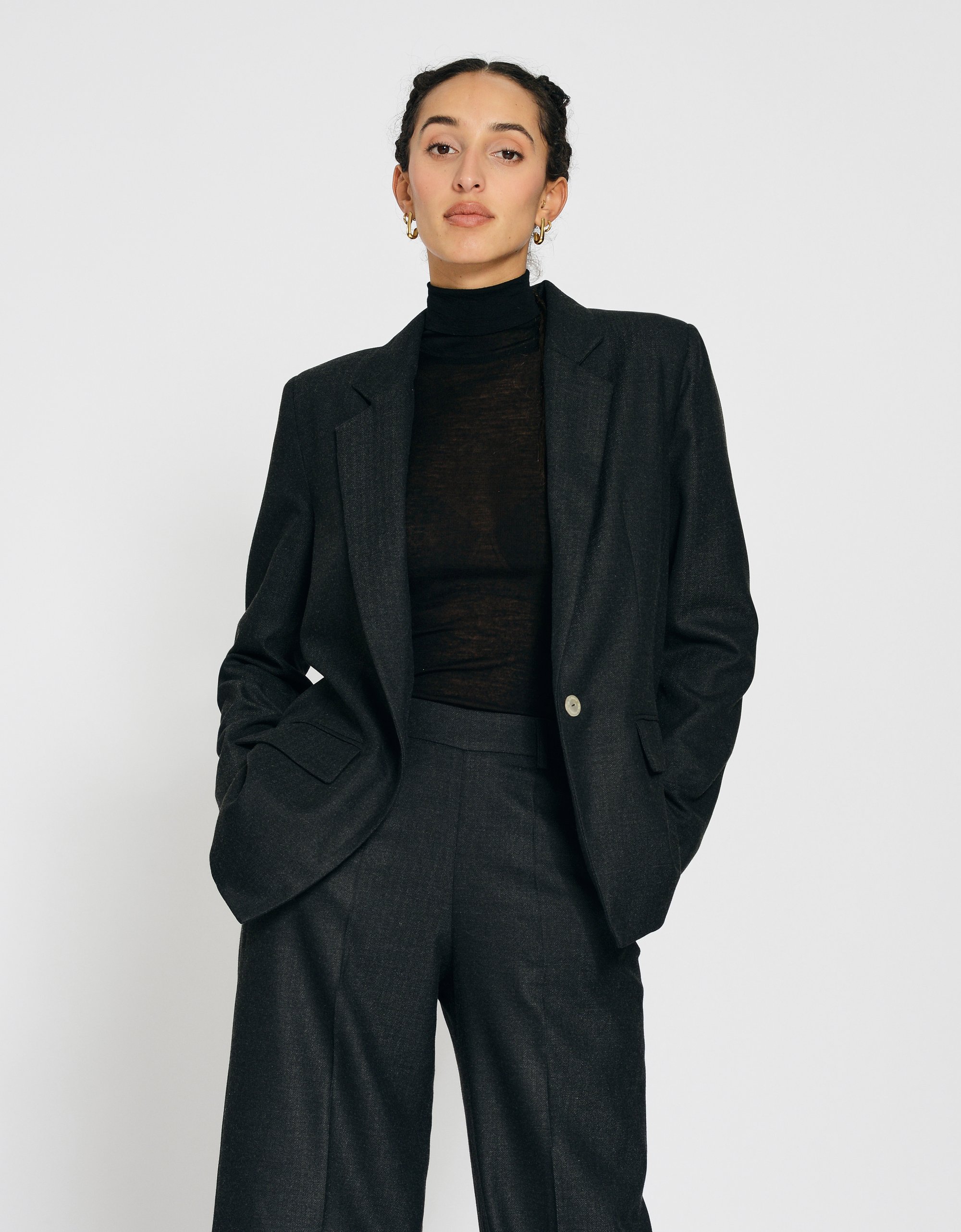 GANG Damen Jacken 94ONA BLAZER - boyfriend fit anthra herringbone