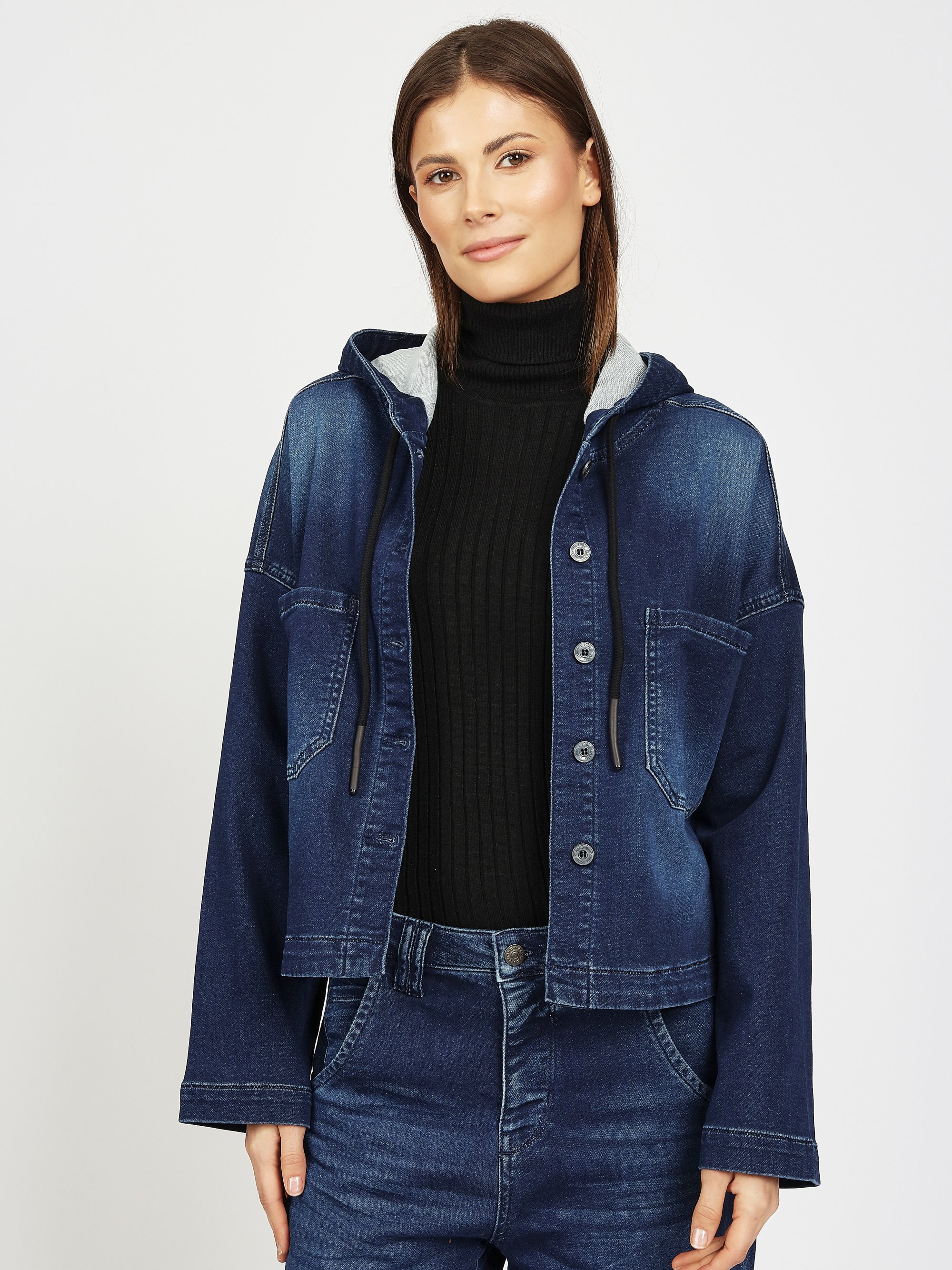 GANG Damen Jacken 94ALICE CAP LONG - oversized fit commercial midblue