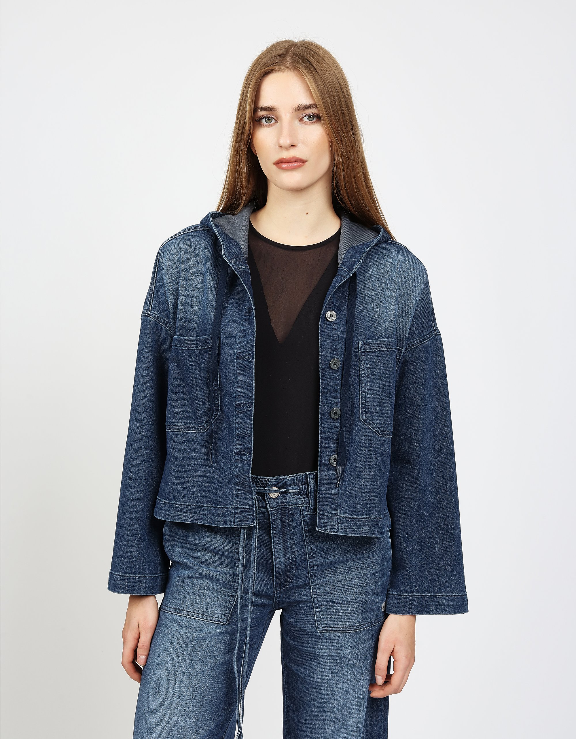 GANG Damen Jacken 94ALICE CAP LONG - oversized fit cosy dark blue