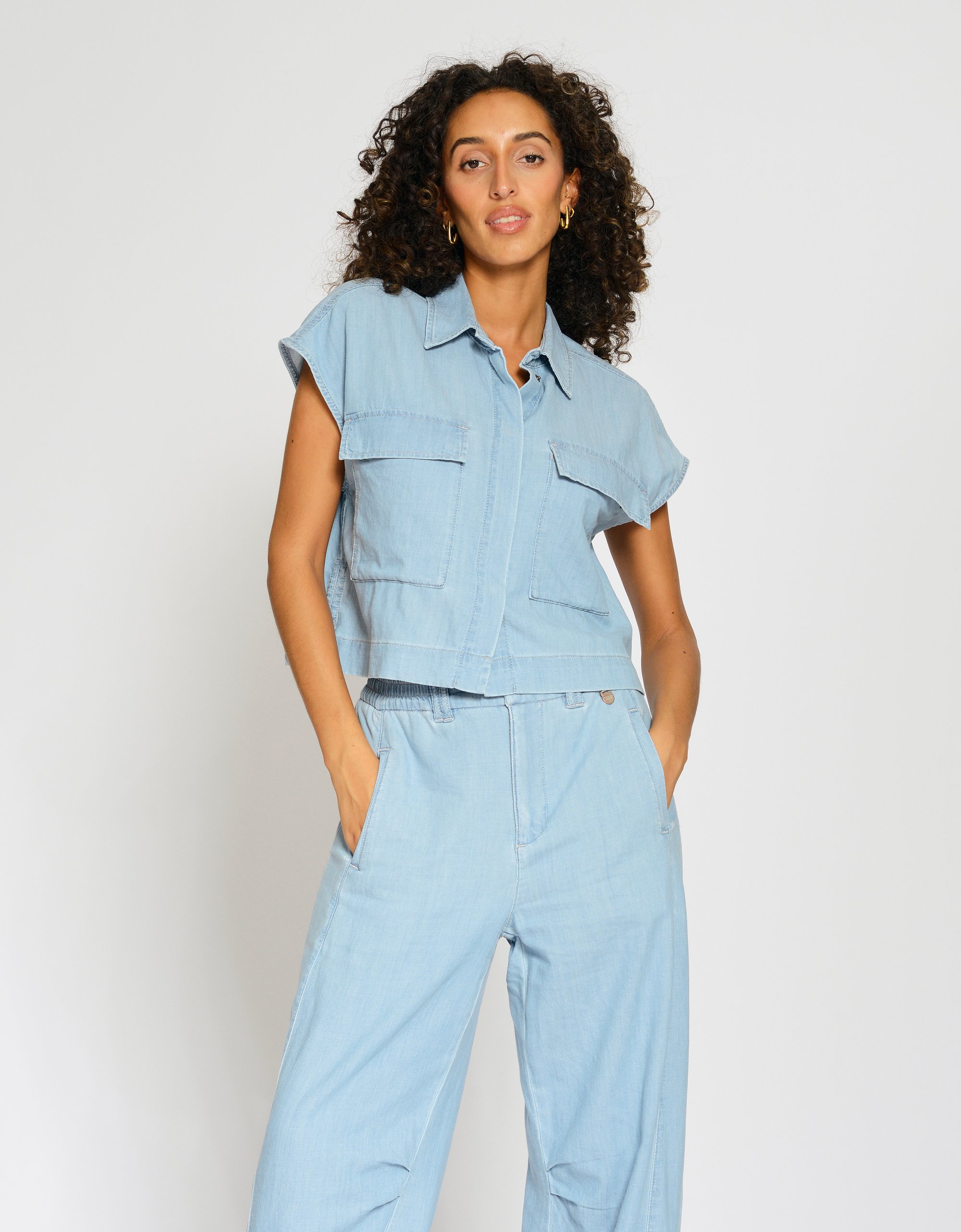 GANG Damen Jacken 94VIOLA VEST - regular fit silver light blue