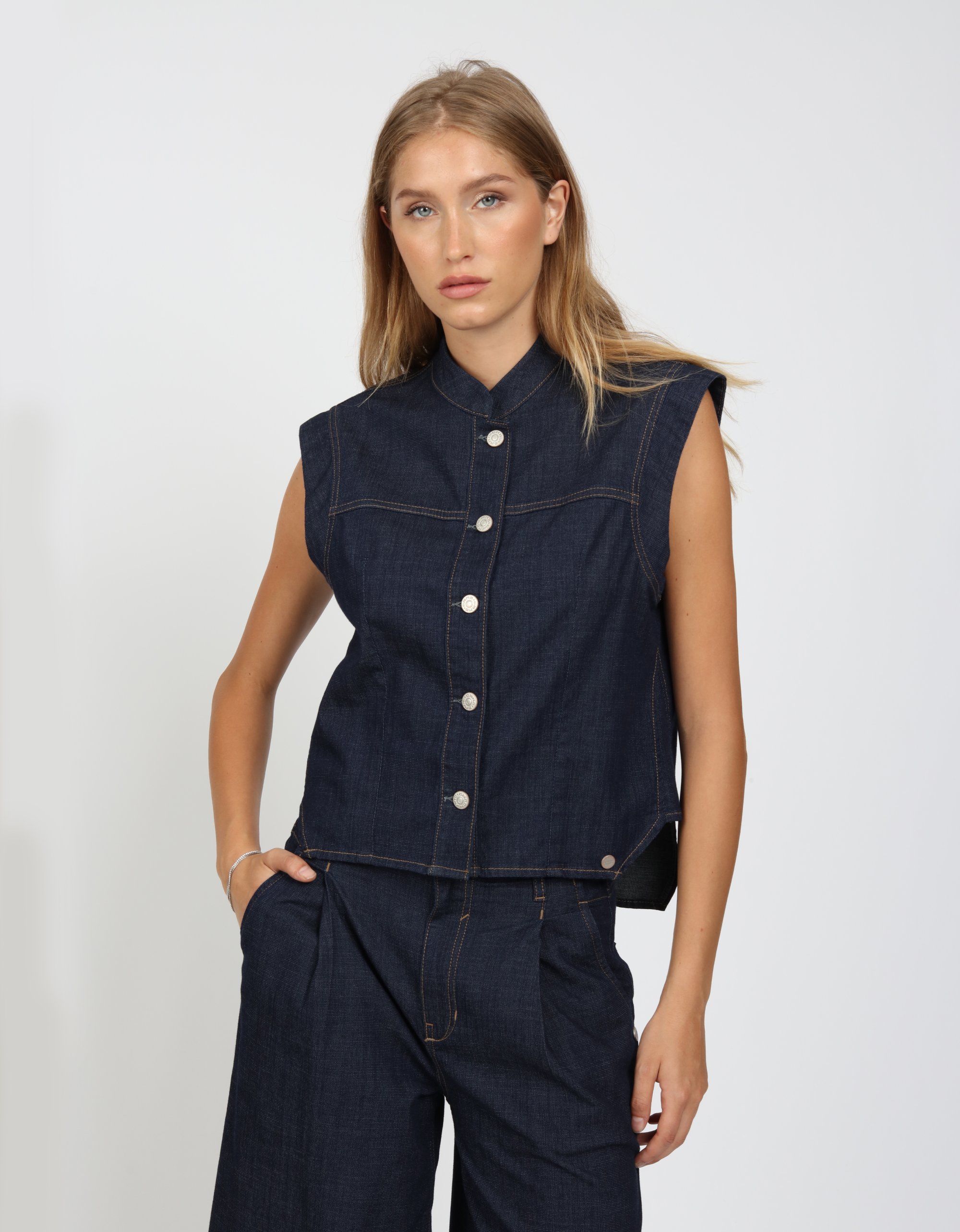 GANG Damen Jacken 94LARA VEST - relaxed fit prewashed