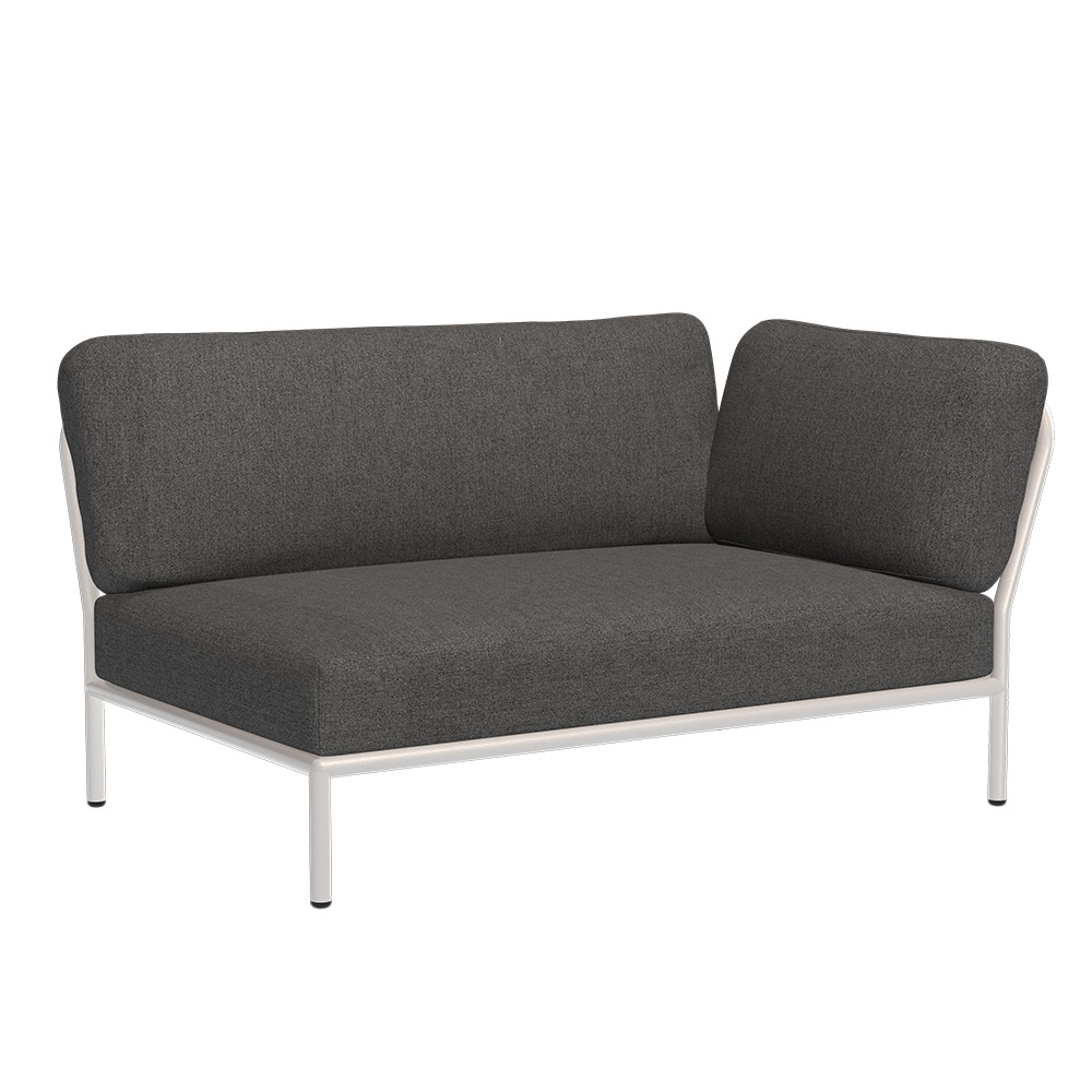 Houe LEVEL Ecke, rechts Kissen: Dark grey. Gestell: Muted white
