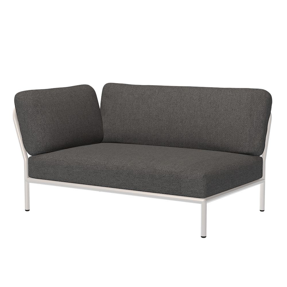 Houe LEVEL Ecke, links Kissen: Dark grey. Gestell: Muted white