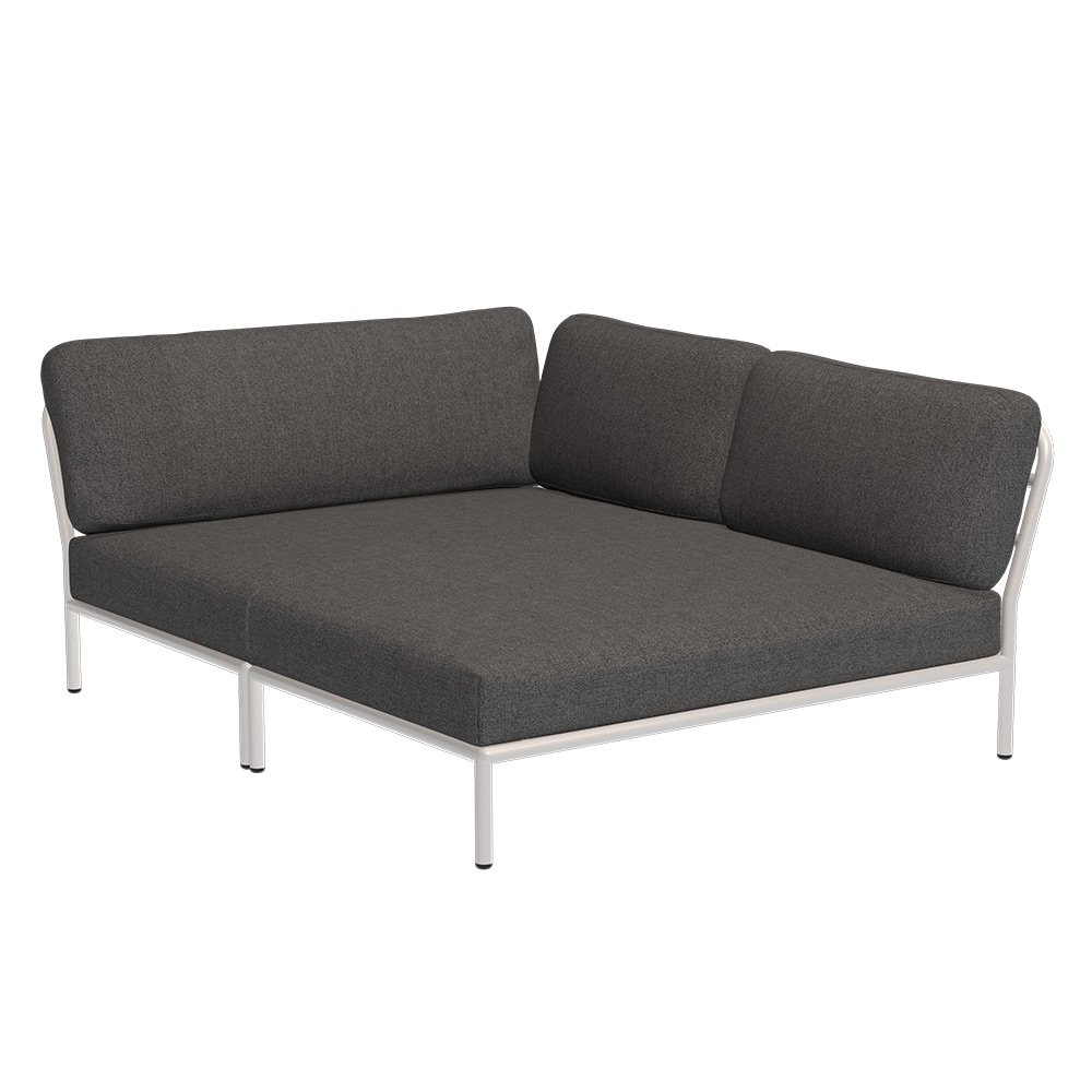Houe LEVEL Cozy Ecke, rechts Kissen: Dark grey. Gestell: Muted white