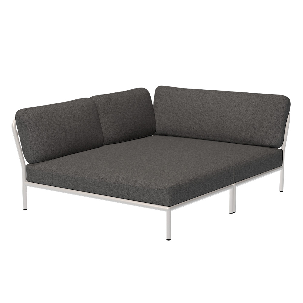 Houe LEVEL Cozy Ecke, links Kissen: Dark grey. Gestell: Muted white