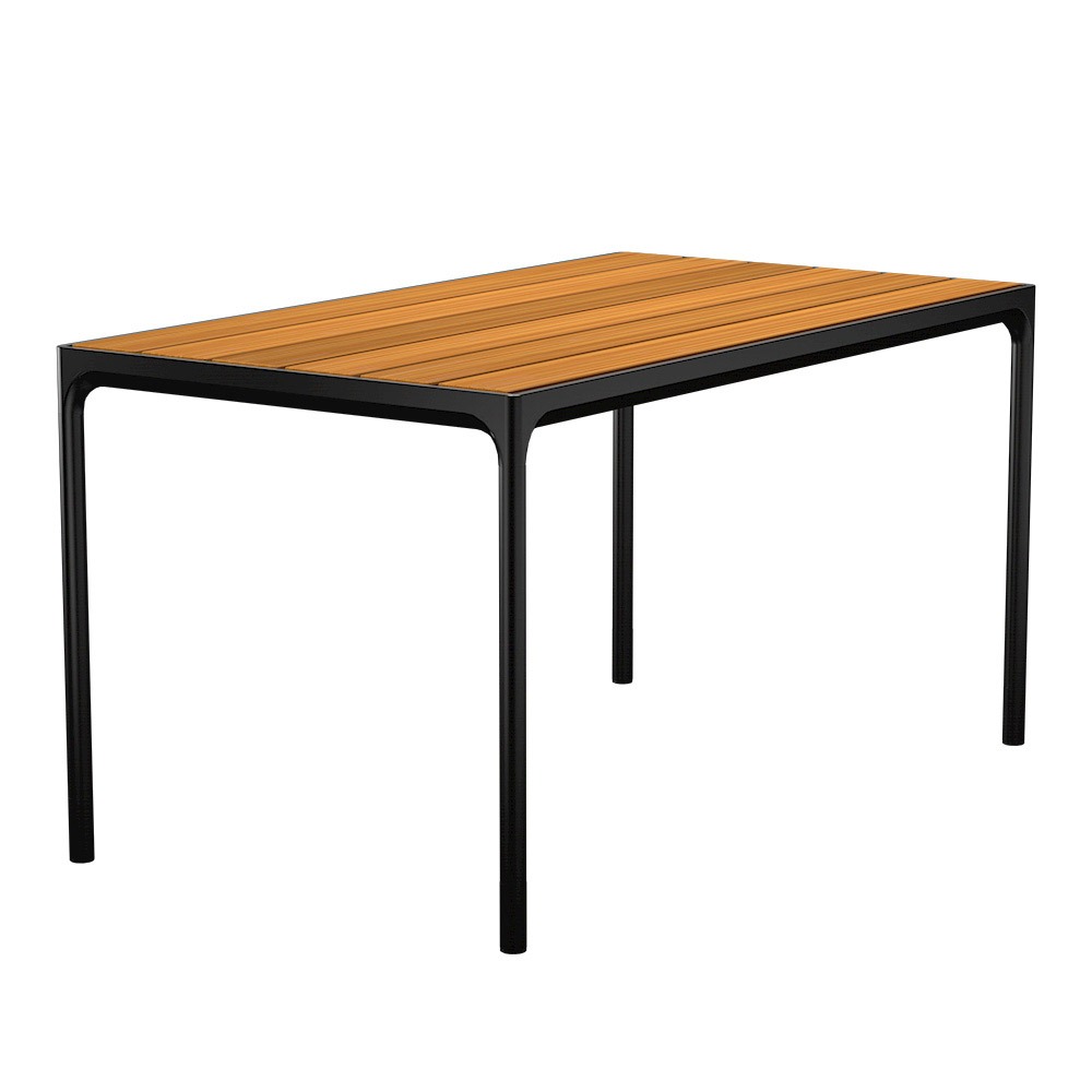 Houe FOUR Bar-Gartentisch aus Bambus -Aluminium Black 160x90 cm