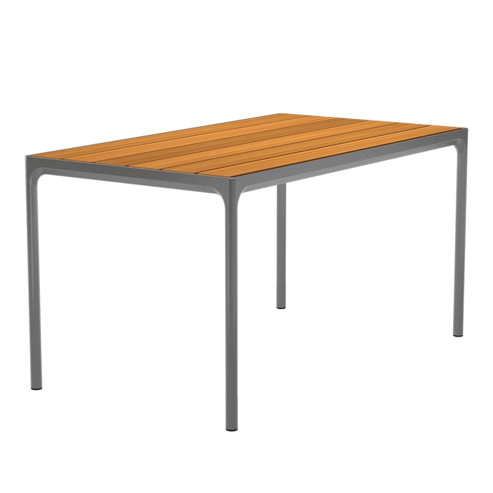 Houe FOUR Bar-Gartentisch aus Bambus - Aluminium Dark grey 160x90 cm