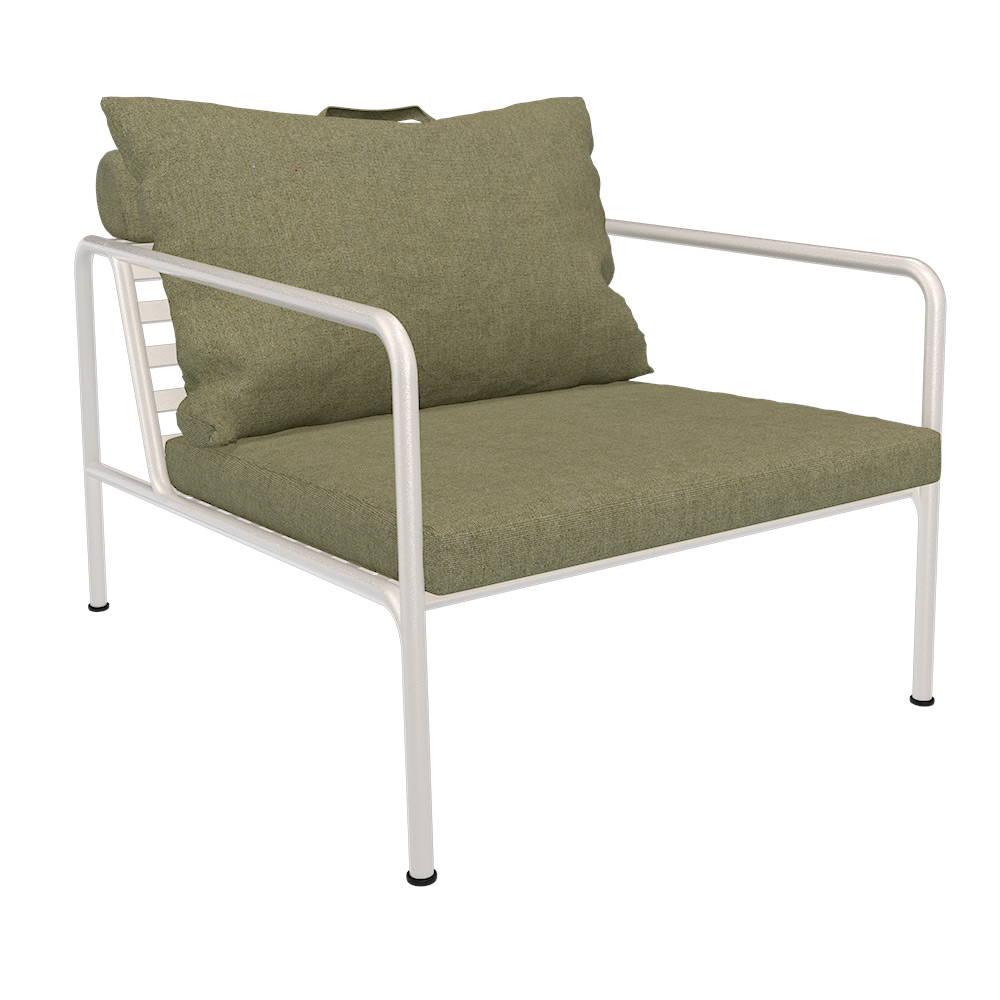 Houe AVON Loungesessel Kissen: Leaf. Gestell: Muted white