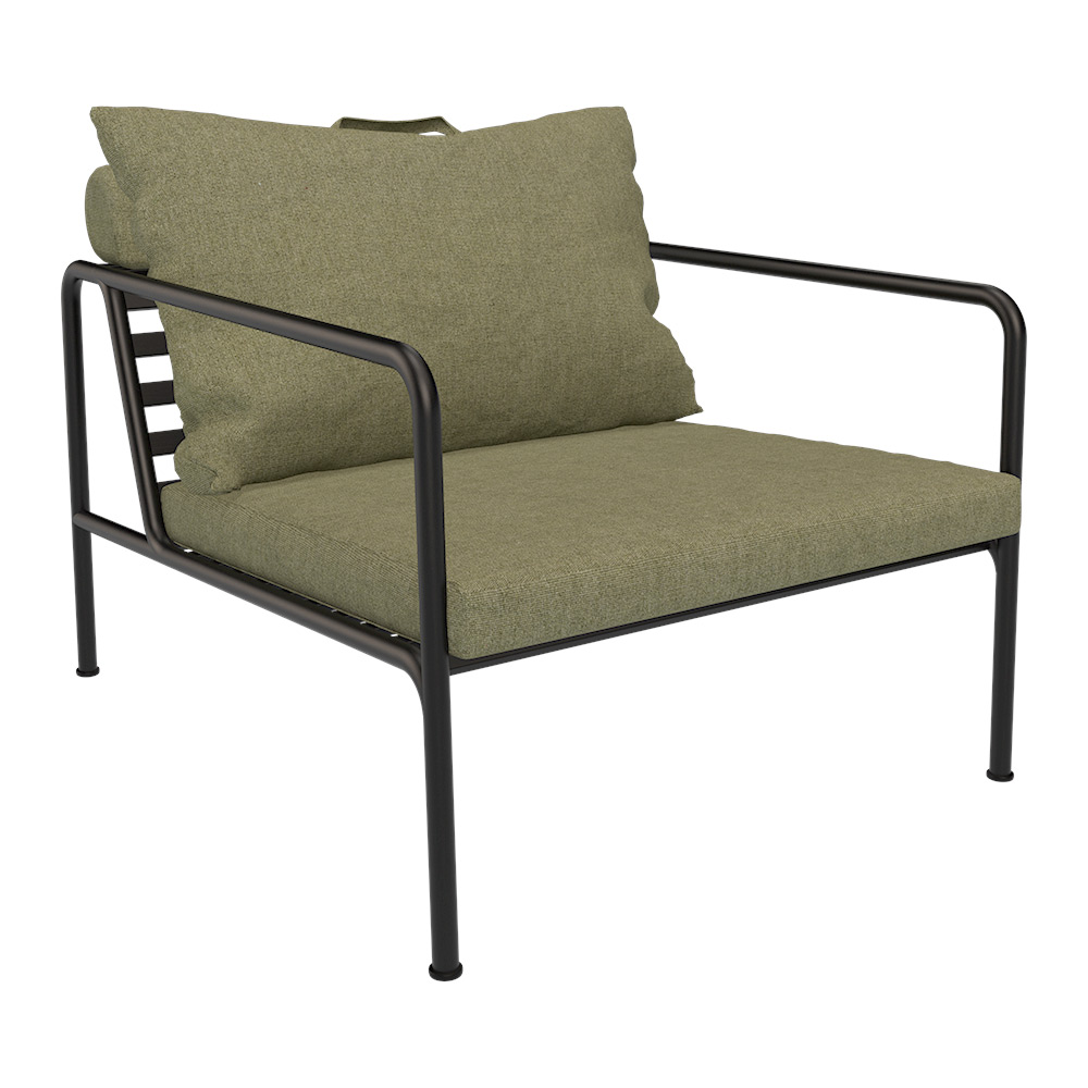 Houe AVON Loungesessel Kissen: Leaf. Gestell: Black