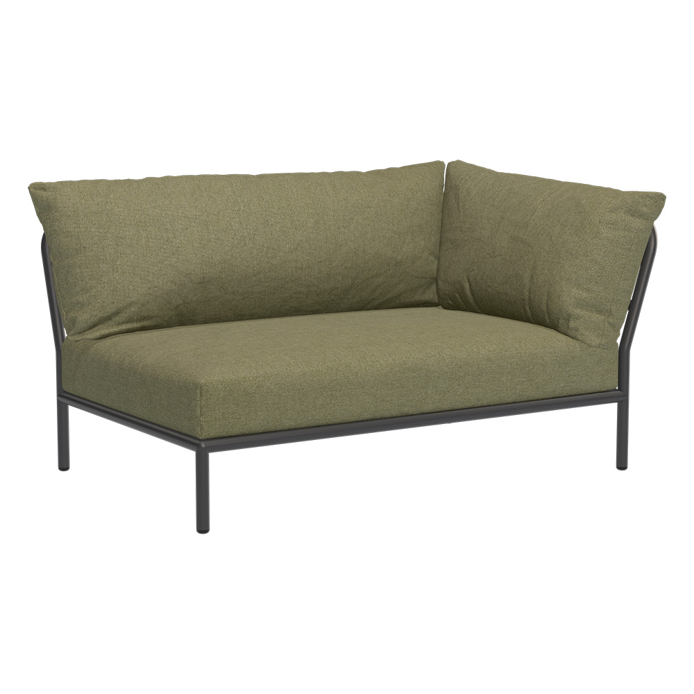 Houe LEVEL 2 Ecke, rechts Kissen: Leaf. Gestell: Dark grey
