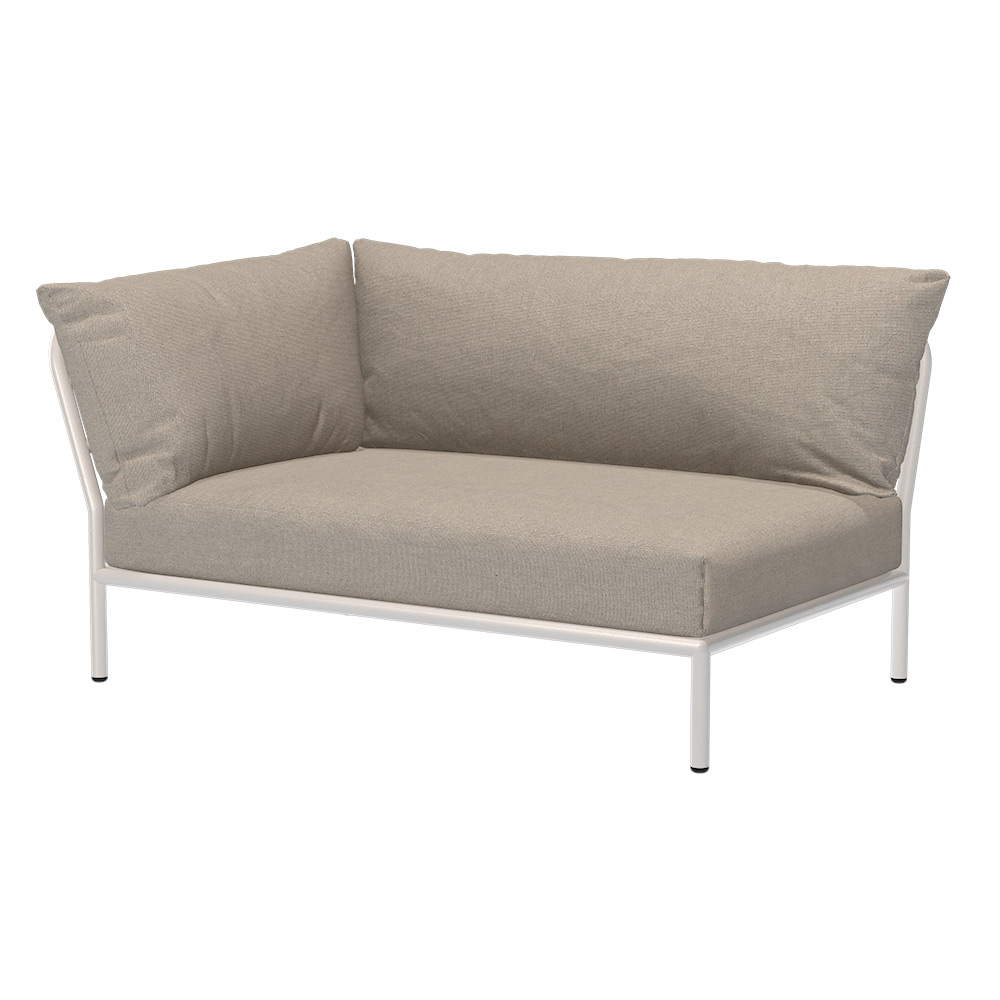 Houe LEVEL 2 Ecke, links Kissen: Ash. Gestell: Muted white