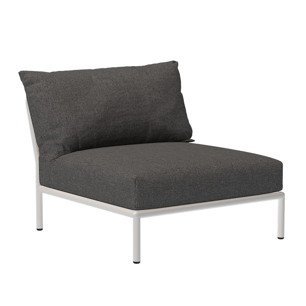 Houe LEVEL 2 Chair Kissen: Dark grey. Gestell: Muted white