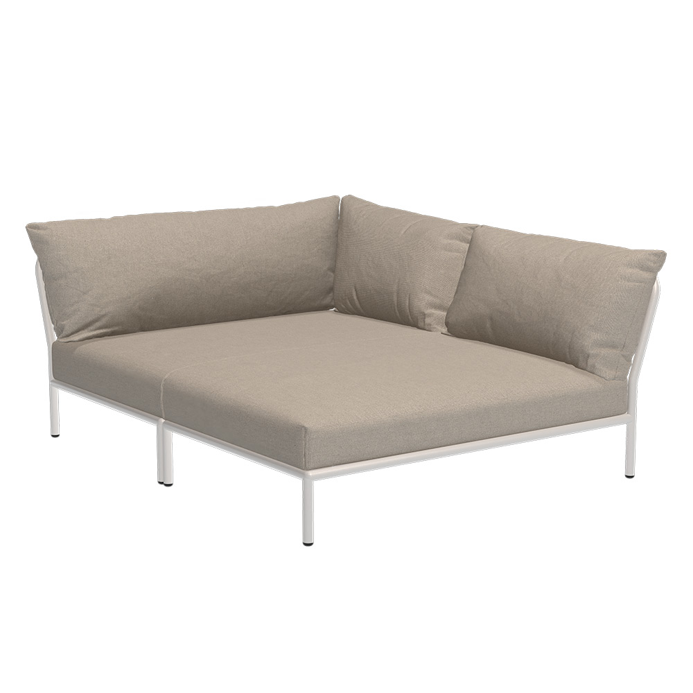 Houe LEVEL 2 Cozy Ecke, rechts Kissen: Ash. Gestell: Muted white