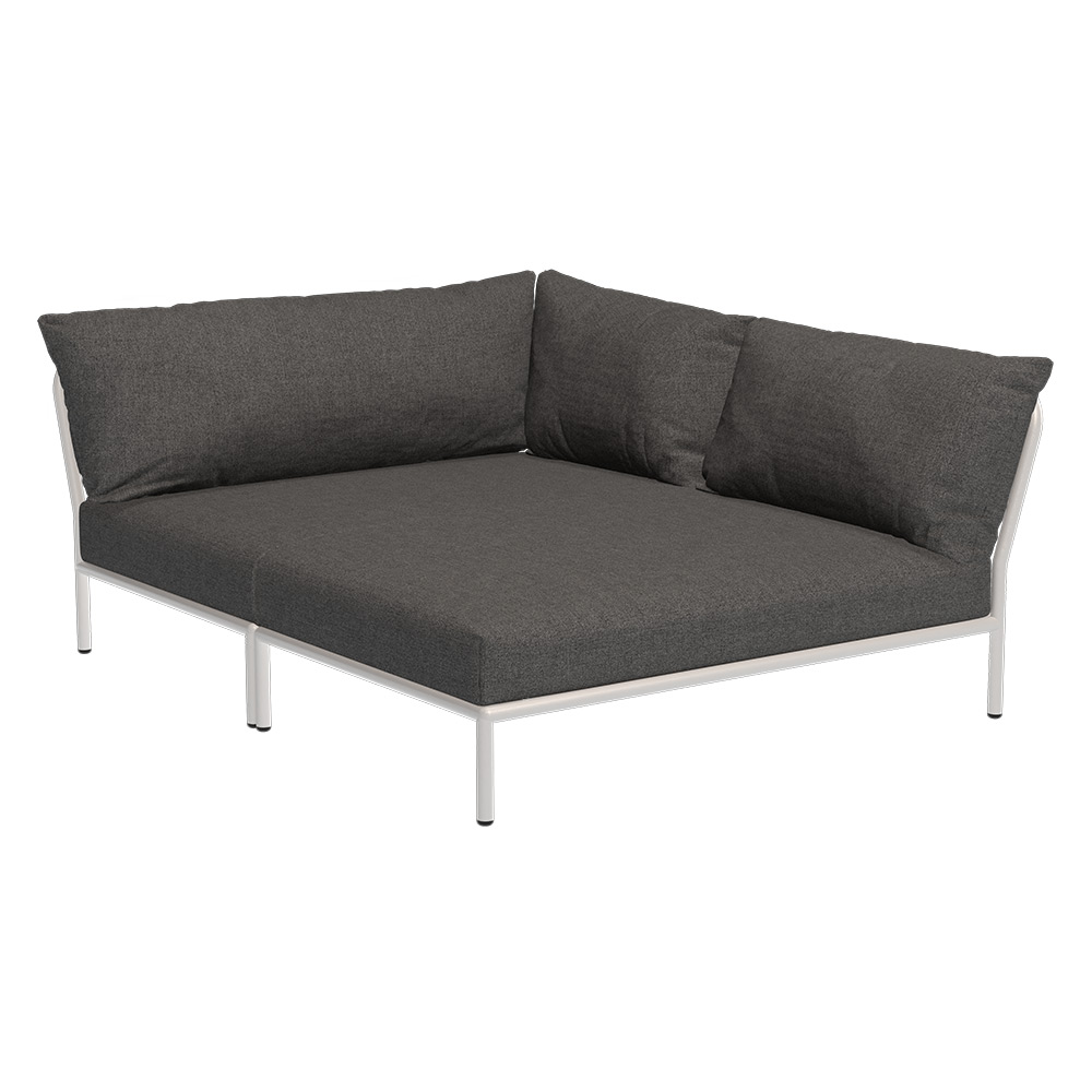 Houe LEVEL 2 Cozy Ecke, rechts Kissen: Dark grey. Gestell: Muted white