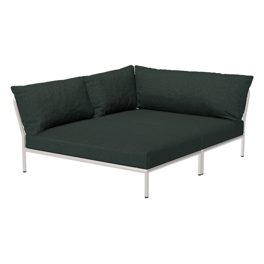 Houe LEVEL 2 Cozy Ecke, links Kissen: Alpine. Gestell: Muted white