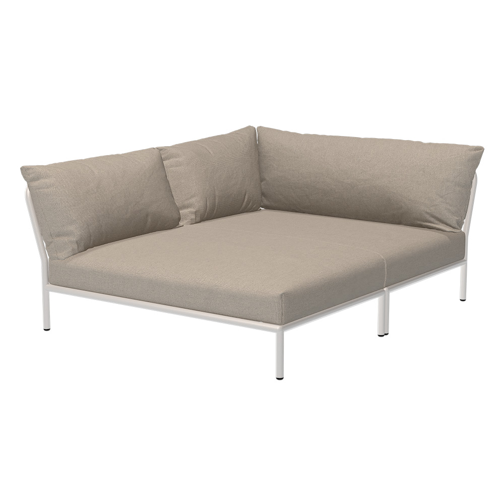 Houe LEVEL 2 Cozy Ecke, links Kissen: Ash. Gestell: Muted white